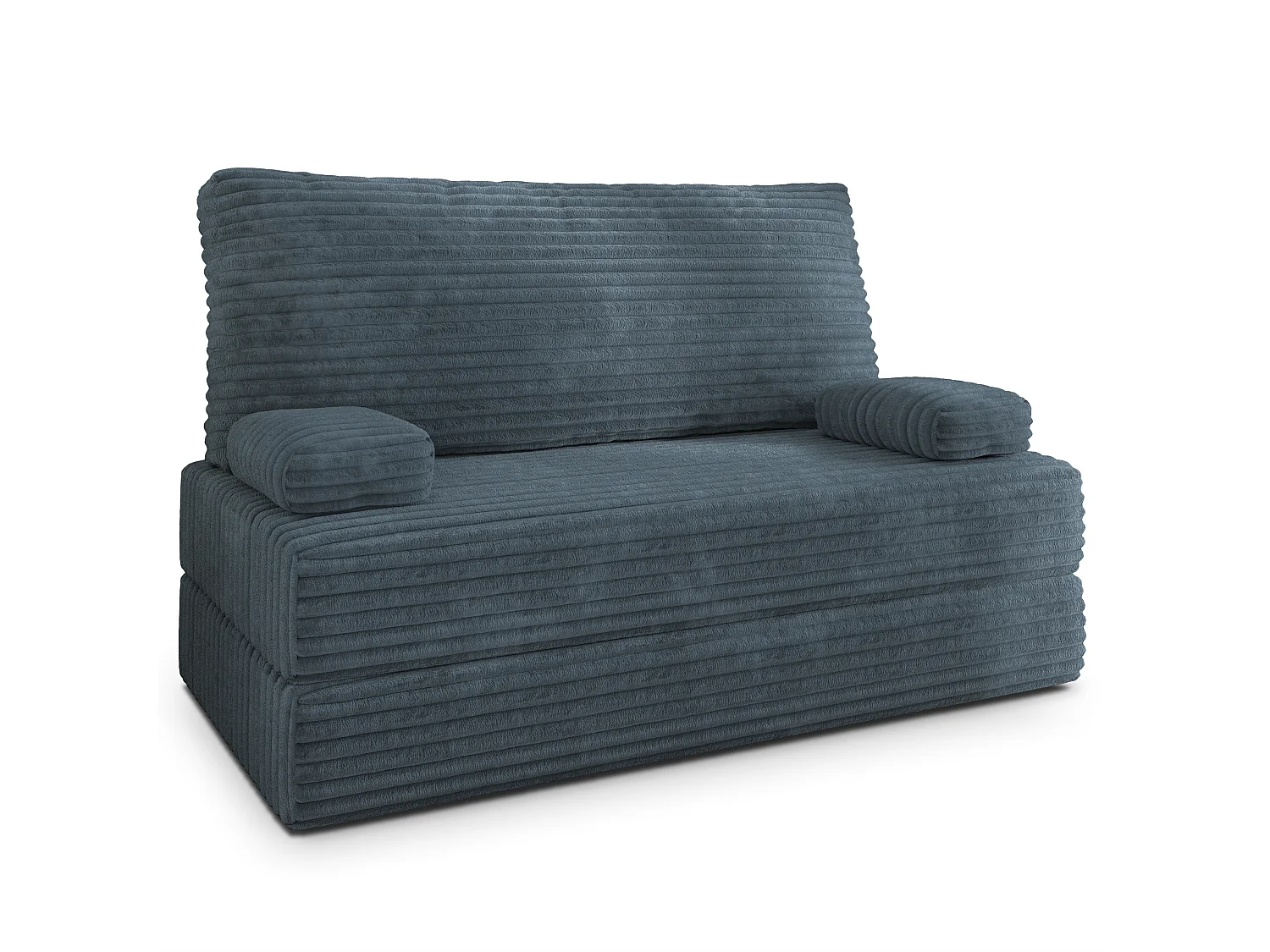 Canapé compressé LADIA sans cadre métallique, Velours côtelé TILIA, Gris