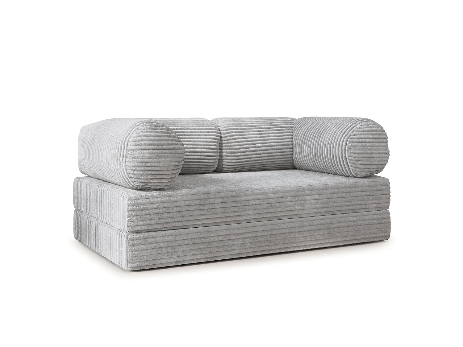 Canapé compressé ALVIO sans cadre métallique, Velours côtelé TILIA, Gris clair