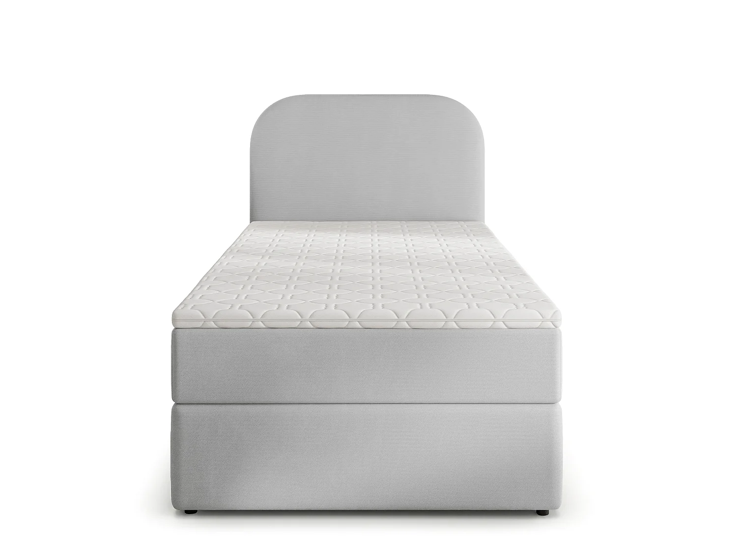 Lit continental CERIA 100x200 cm, Gris d'enfer