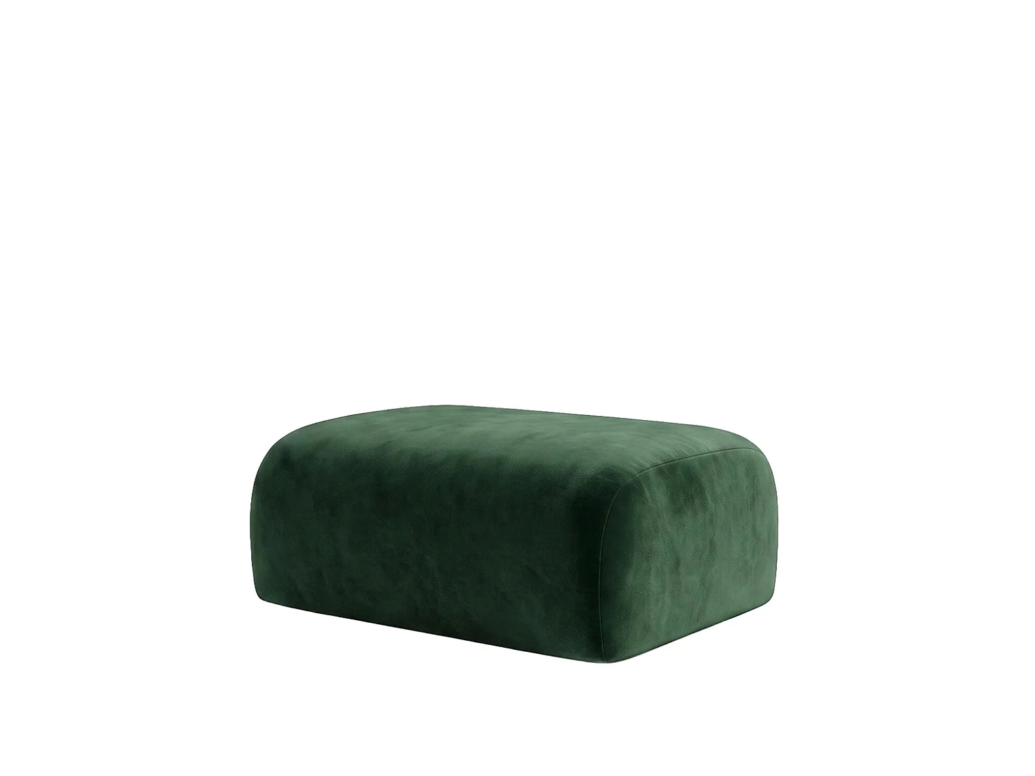 Pouf, pouf d'assise, tissu velours Bluvel, Vert, GRETA