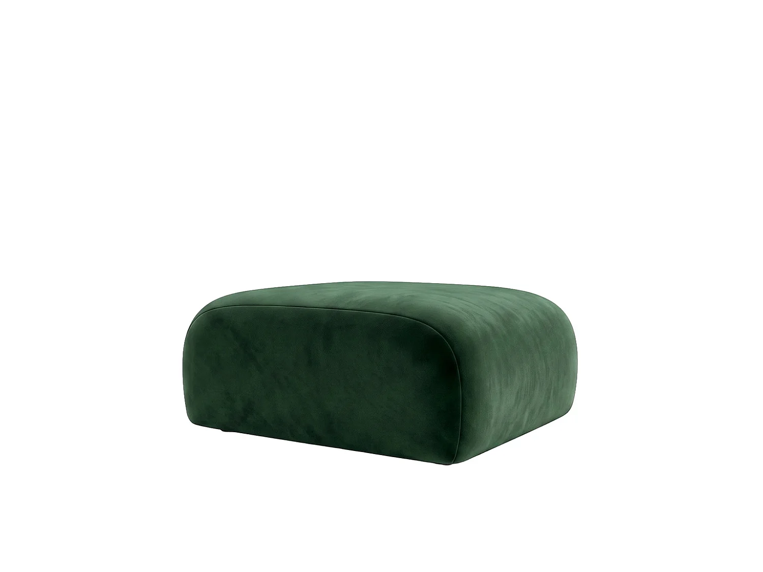 Pouf, pouf d'assise, tissu velours Bluvel, Vert, GRETA