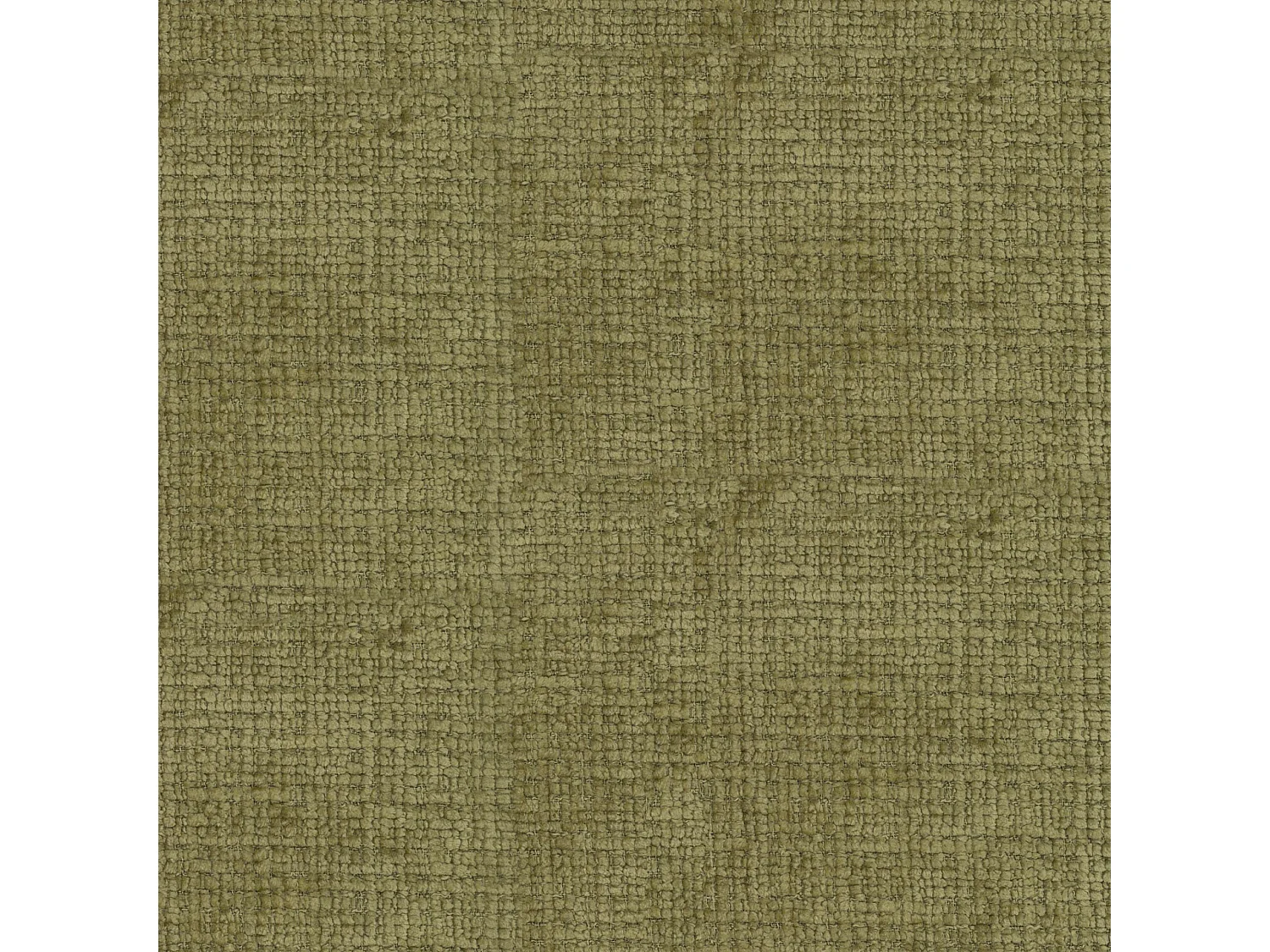 Canapé d’angle en L avec pouf, tissu chenille Cremona, Vert olive, Droit, GRETA