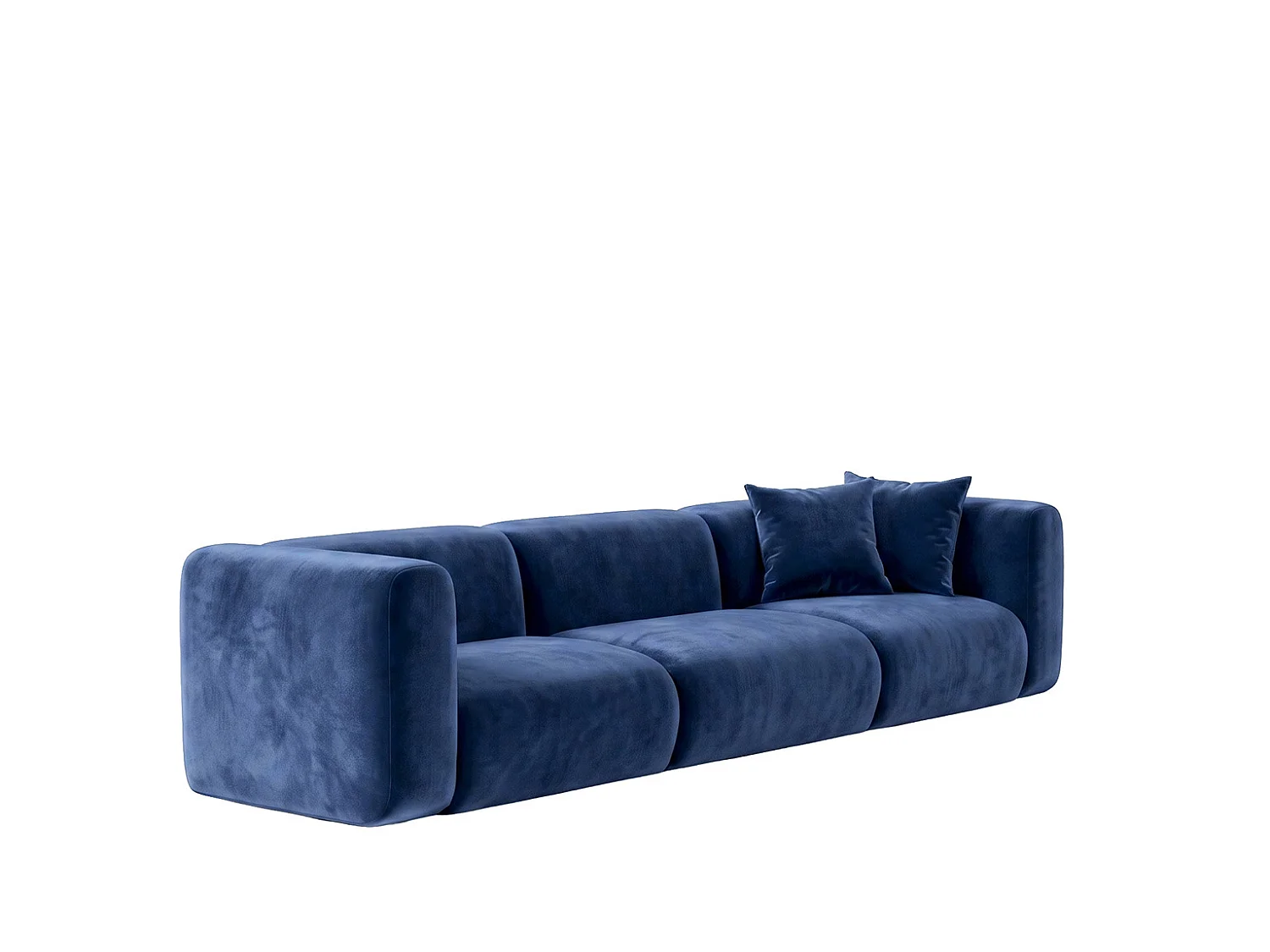 Divano 3 posti, tessuto Velvet Bluvel, Blu inchiostro, GRETA