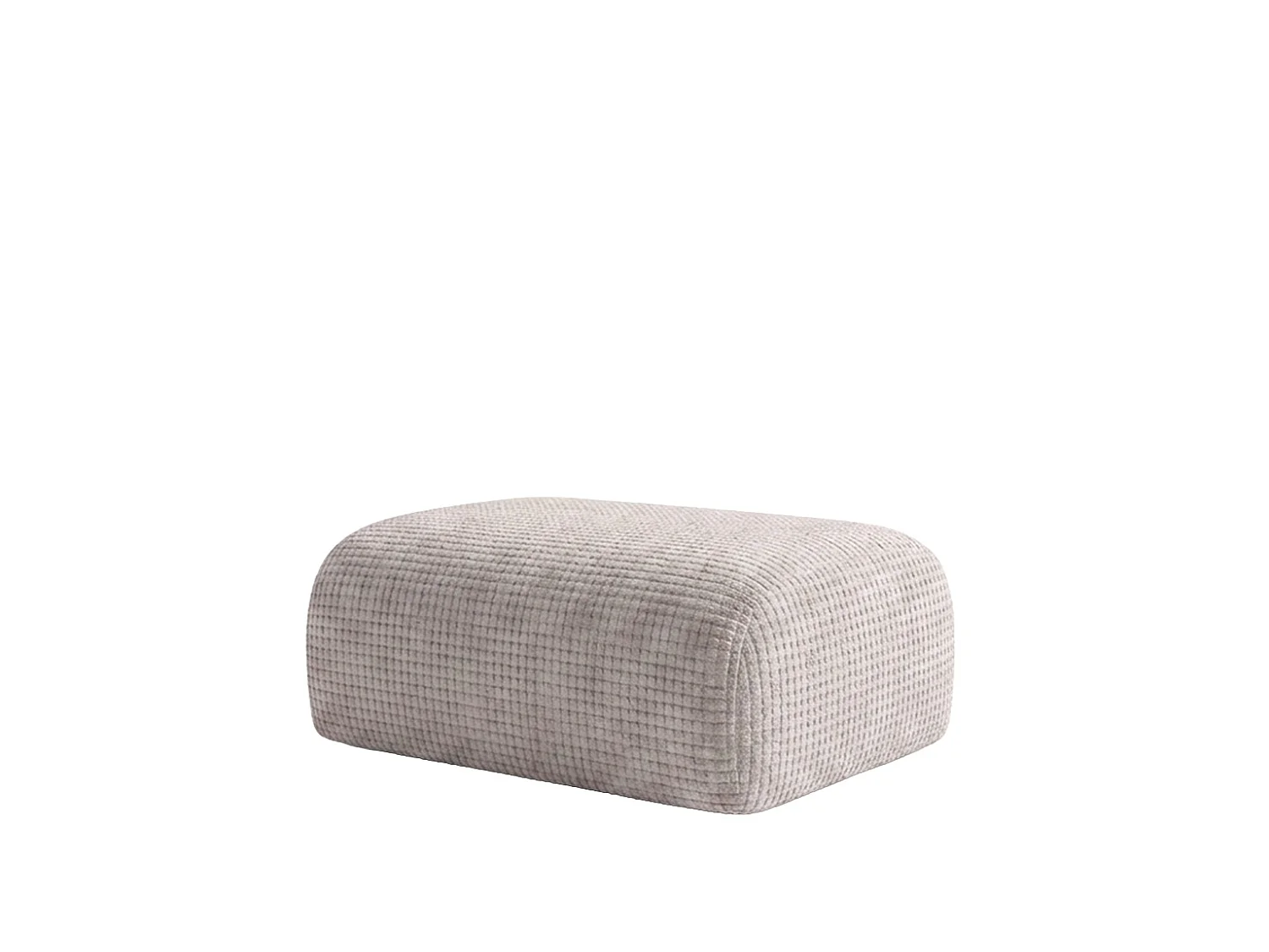 Pouf, repose-pieds, tissu chenille Cremona, Gris clair, GRETA