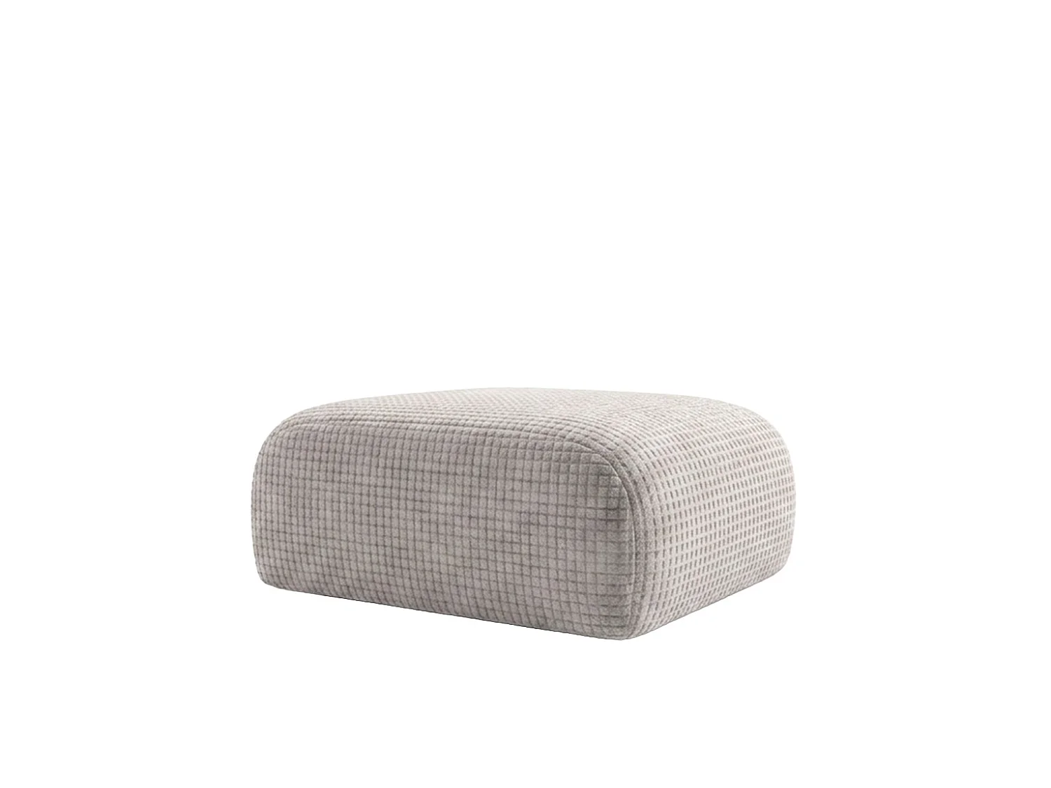 Pouf, repose-pieds, tissu chenille Cremona, Gris clair, GRETA