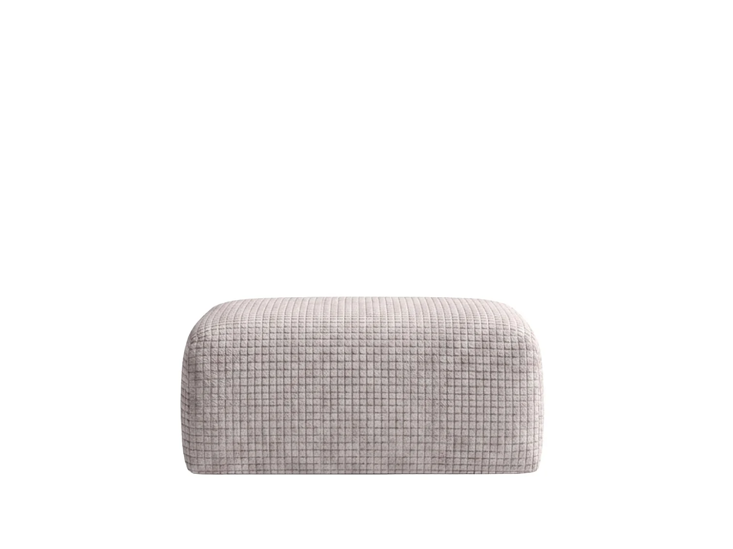 Pouf, repose-pieds, tissu chenille Cremona, Gris clair, GRETA