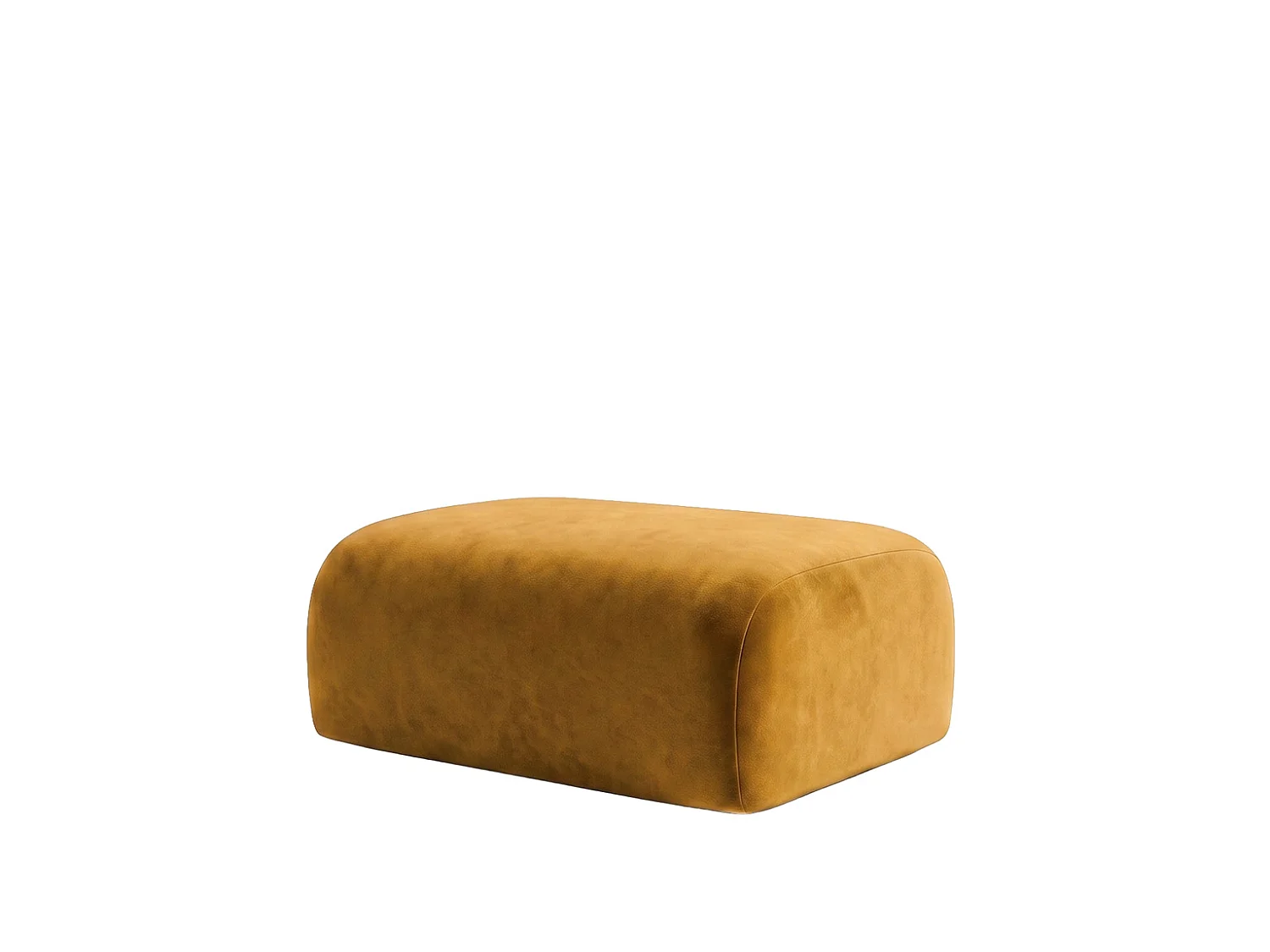 Pouf, pouf d'assise, tissu velours Bluvel, Doré, GRETA