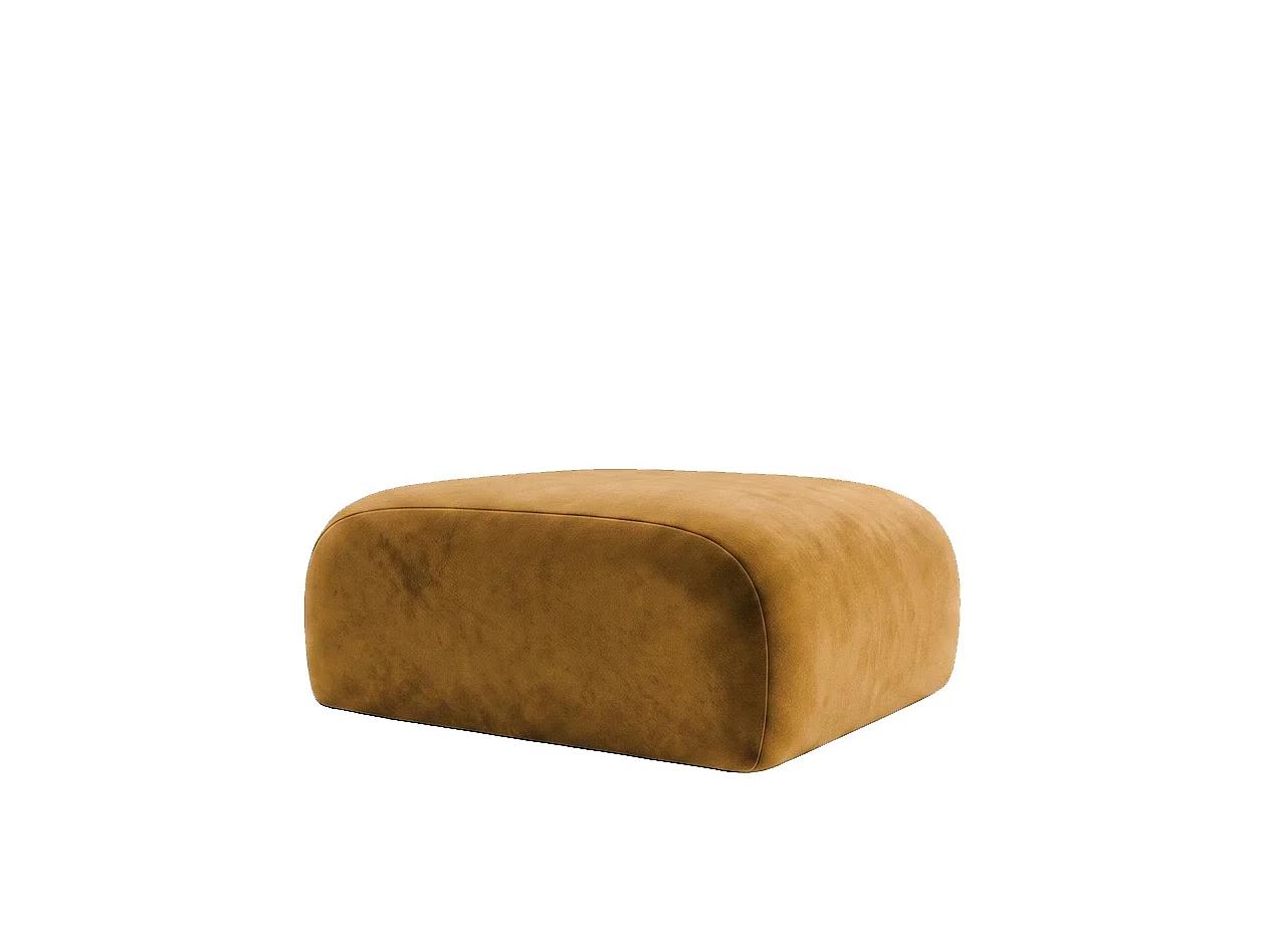 Pouf, pouf d'assise, tissu velours Bluvel, Doré, GRETA