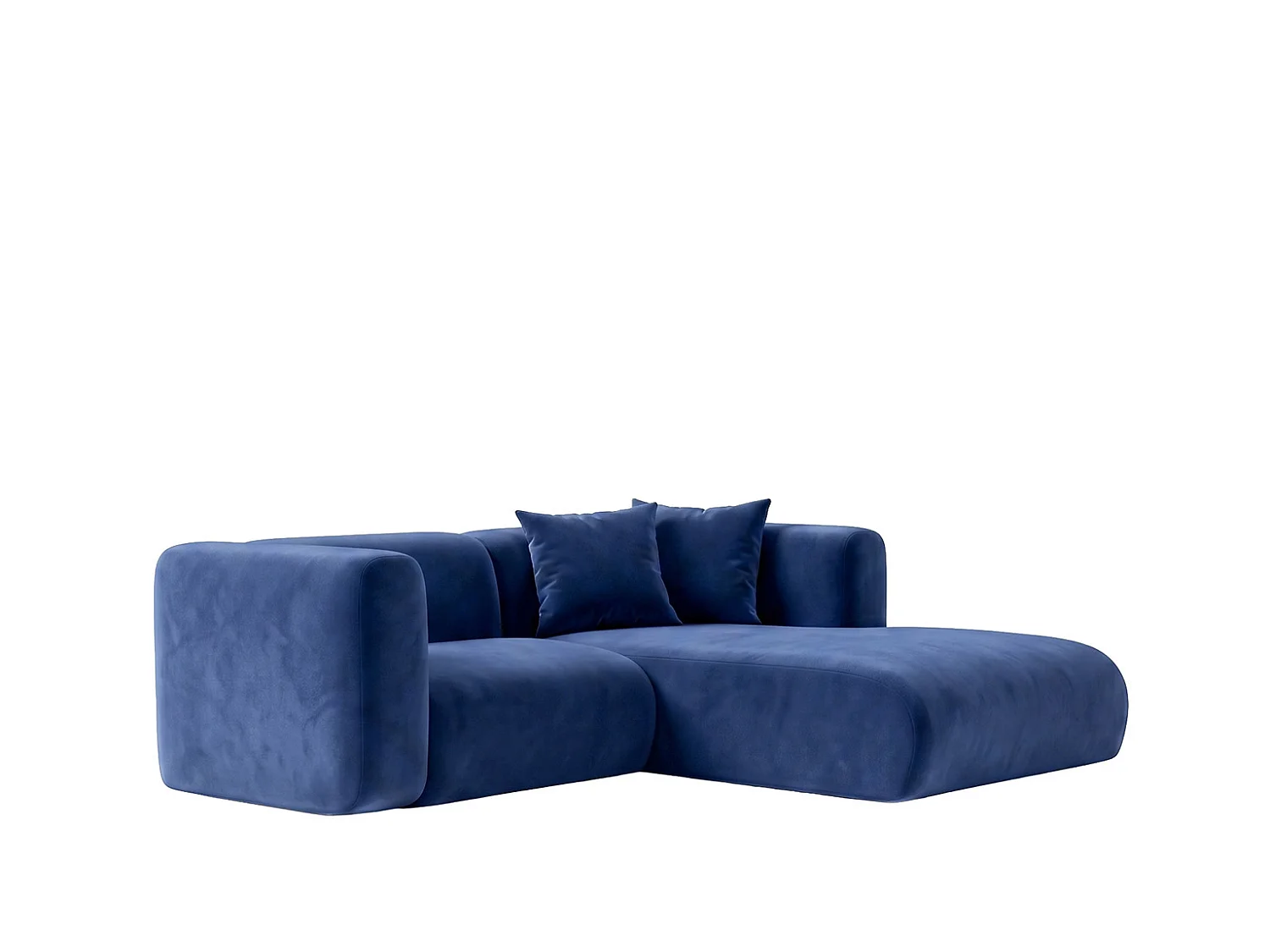 Narożnik w kształcie L mini, tkanina Velvet Bluvel, Atramentowy, Prawy, GRETA