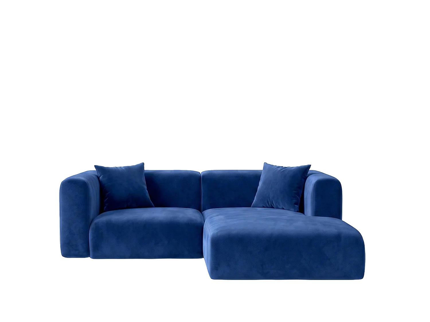Narożnik w kształcie L mini, tkanina Velvet Bluvel, Atramentowy, Prawy, GRETA