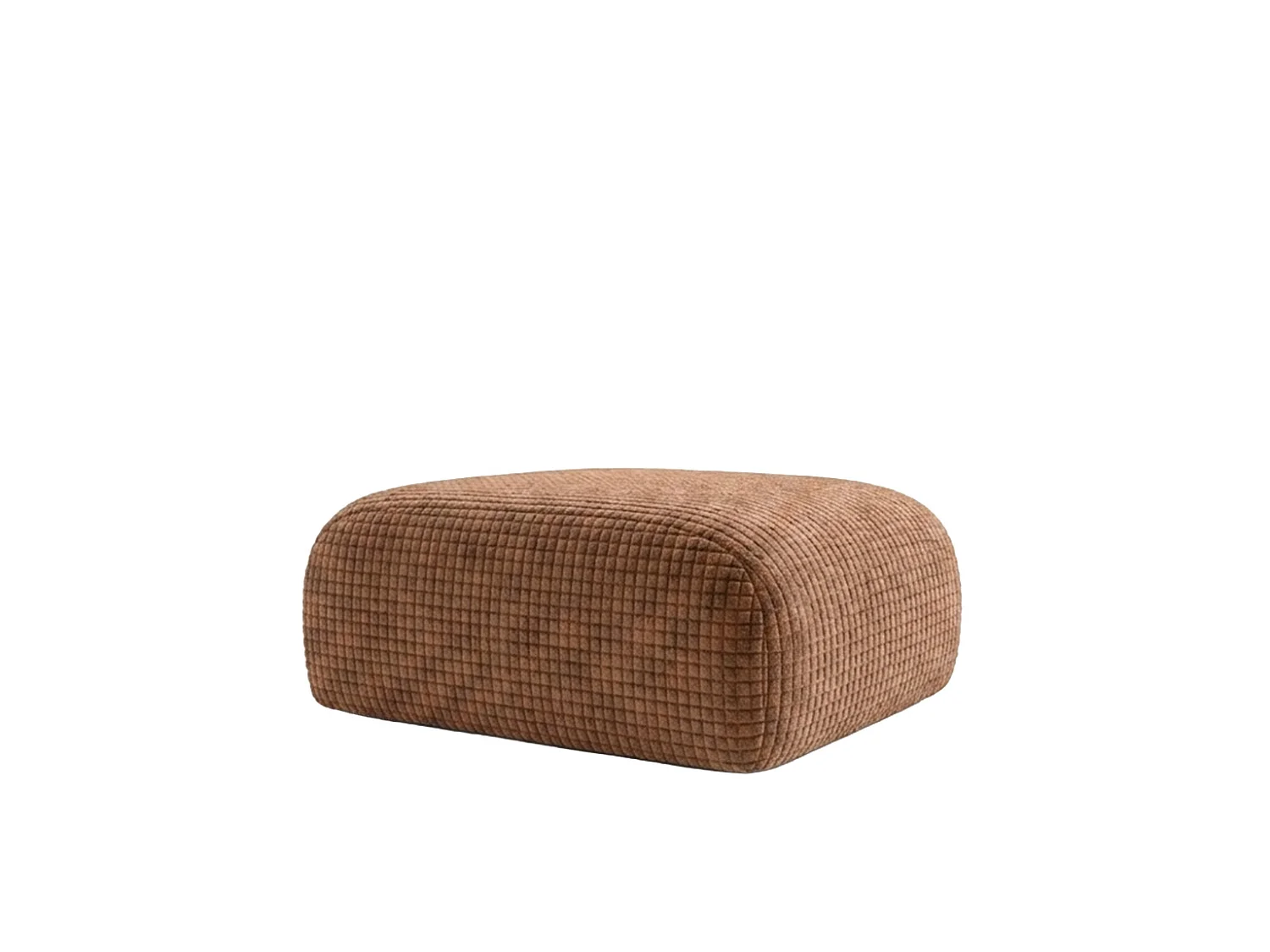 Pouf, repose-pieds, tissu chenille Cremona, Marron clair, GRETA