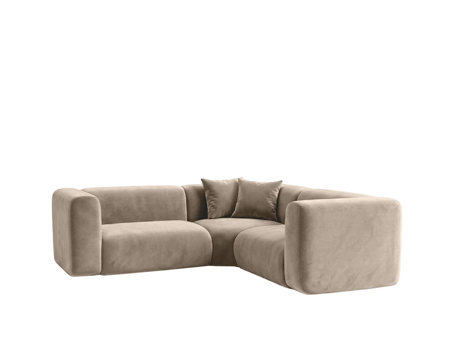 Narożnik modułowy, Corner mini, tkanina Velvet Bluvel, Latte, GRETA