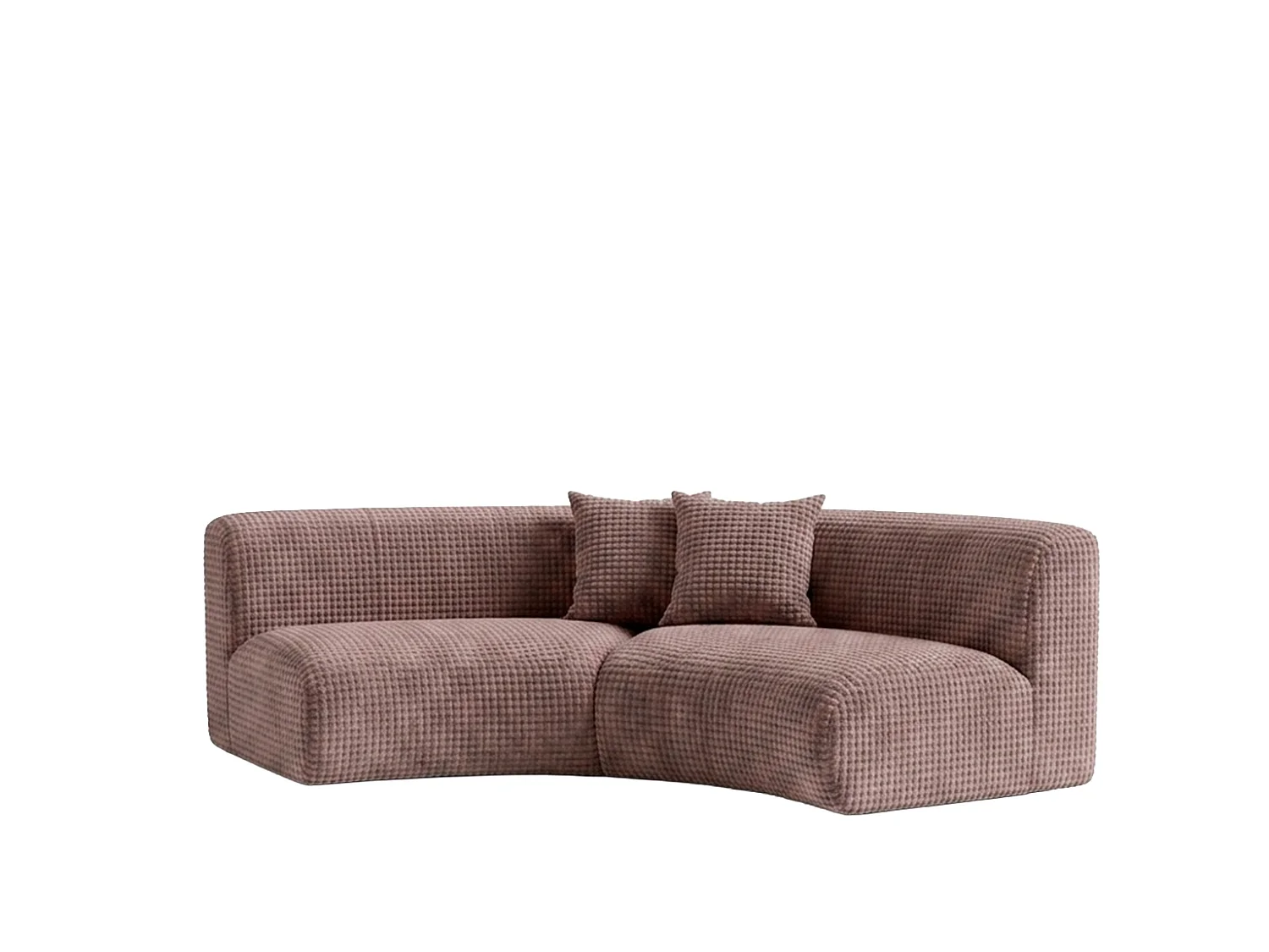 Afgeronde bank, chenillestof Cremona, Taupe, GRETA