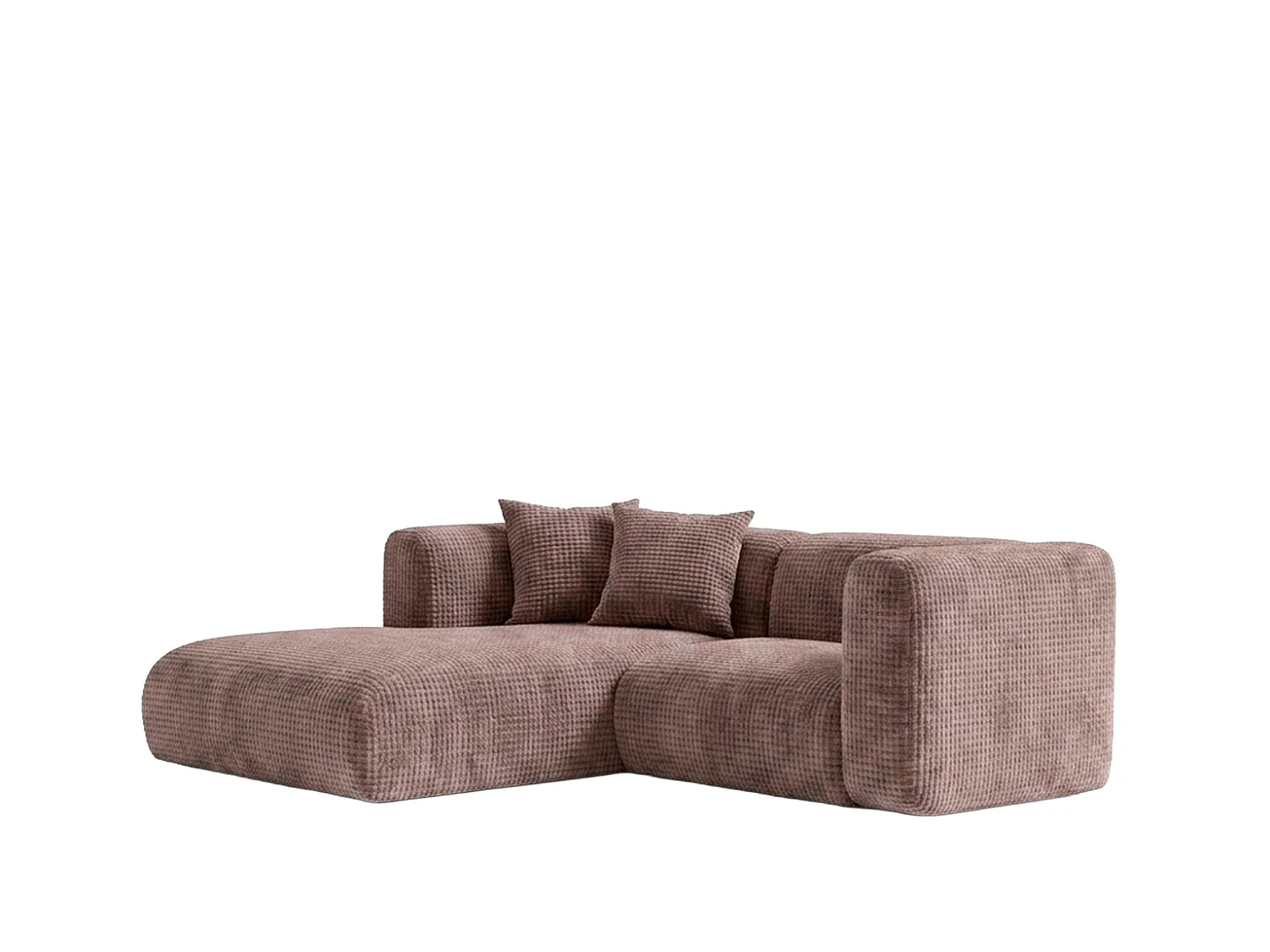 Hoekbank in L-vorm mini, chenillestof Cremona, Taupe, Links, GRETA