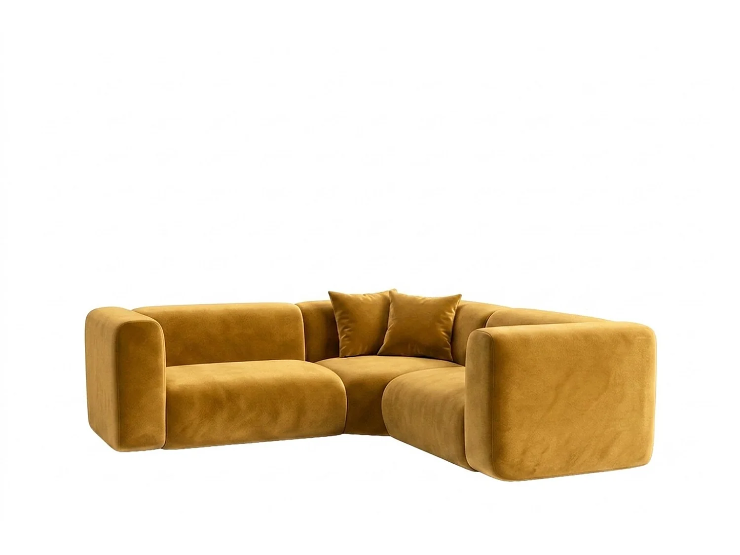 Narożnik modułowy, Corner mini, tkanina Velvet Bluvel, Złoty, GRETA