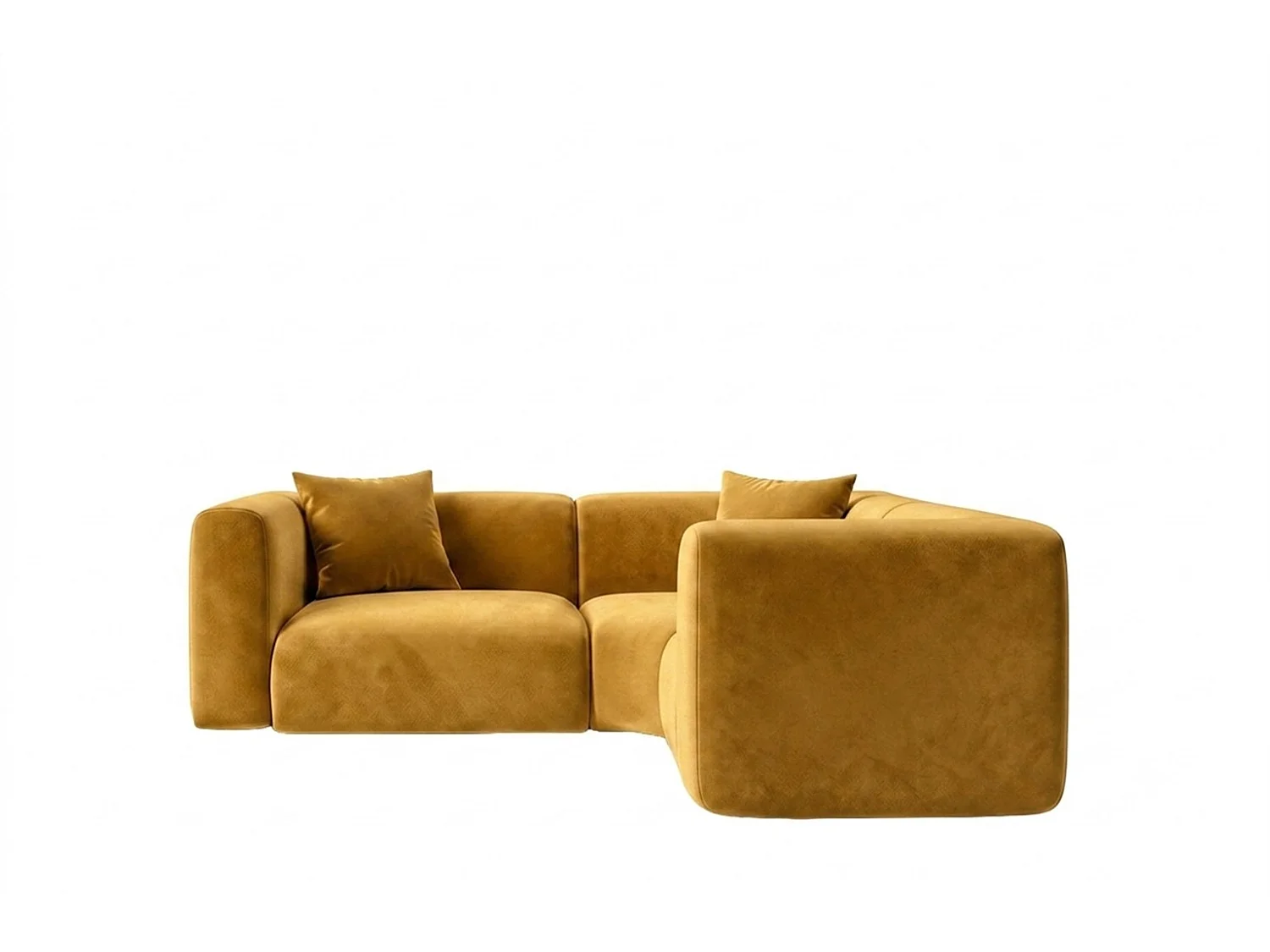Narożnik modułowy, Corner mini, tkanina Velvet Bluvel, Złoty, GRETA