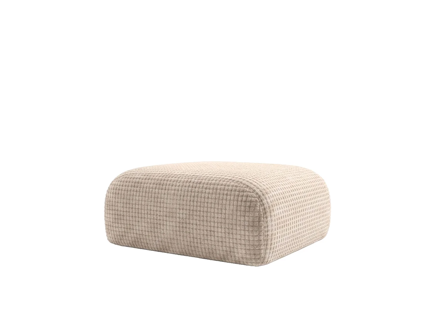 Pouf, repose-pieds, tissu chenille Cremona, Crème, GRETA