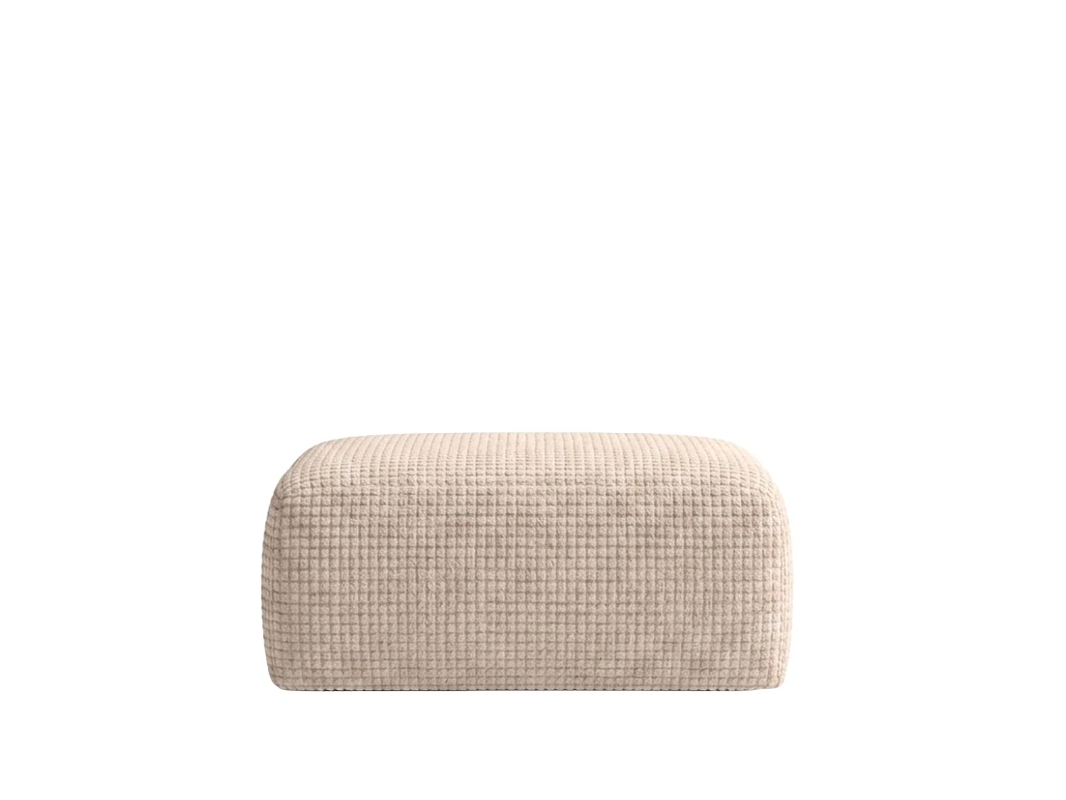 Pouf, repose-pieds, tissu chenille Cremona, Crème, GRETA