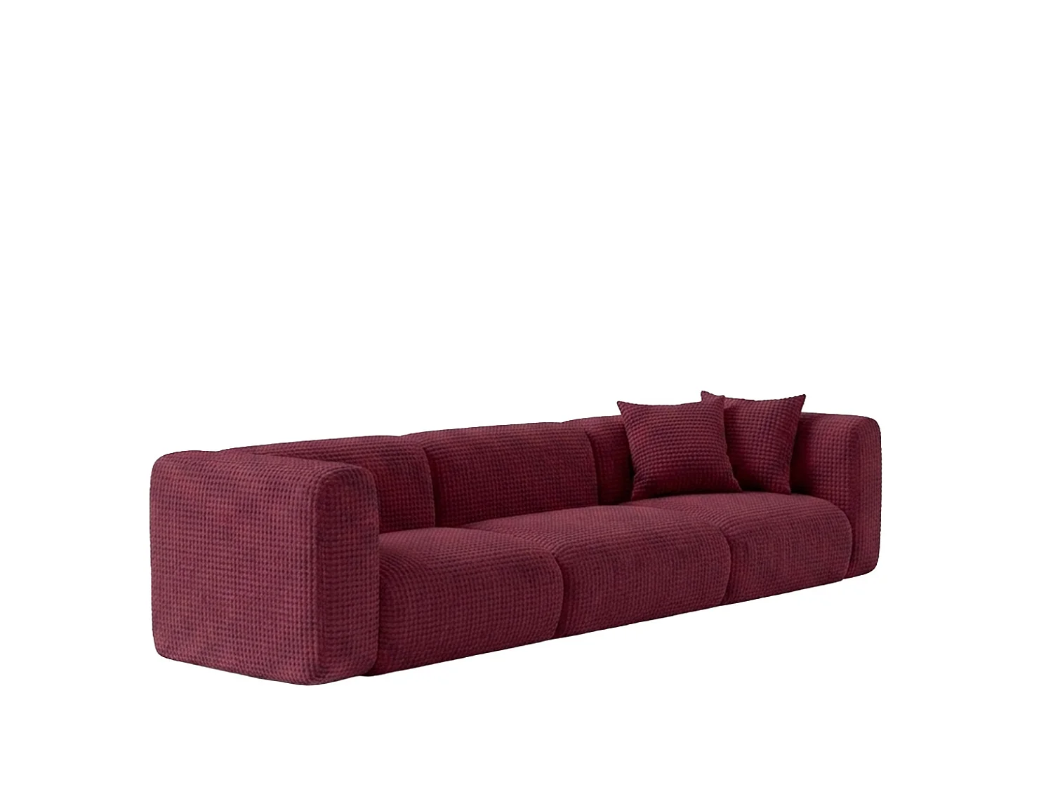 Sofa trzyosobowa, tkanina szenil Cremona, Bordowy, GRETA