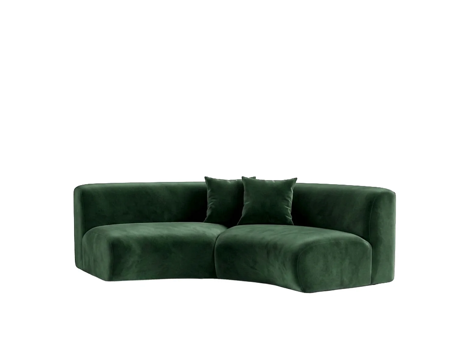 Sofa zaokrąglona, tkanina Velvet Bluvel, Zielony, GRETA