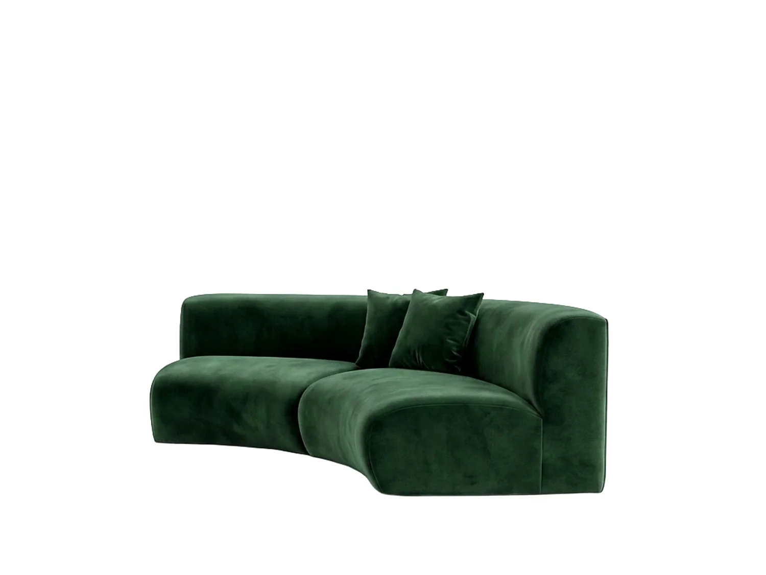 Sofa zaokrąglona, tkanina Velvet Bluvel, Zielony, GRETA