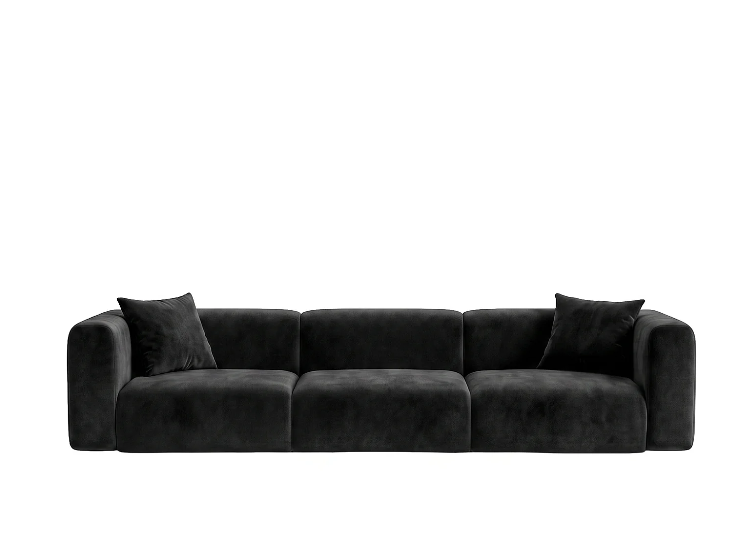 Sofa trzyosobowa, tkanina Velvet Bluvel, Czarny, GRETA