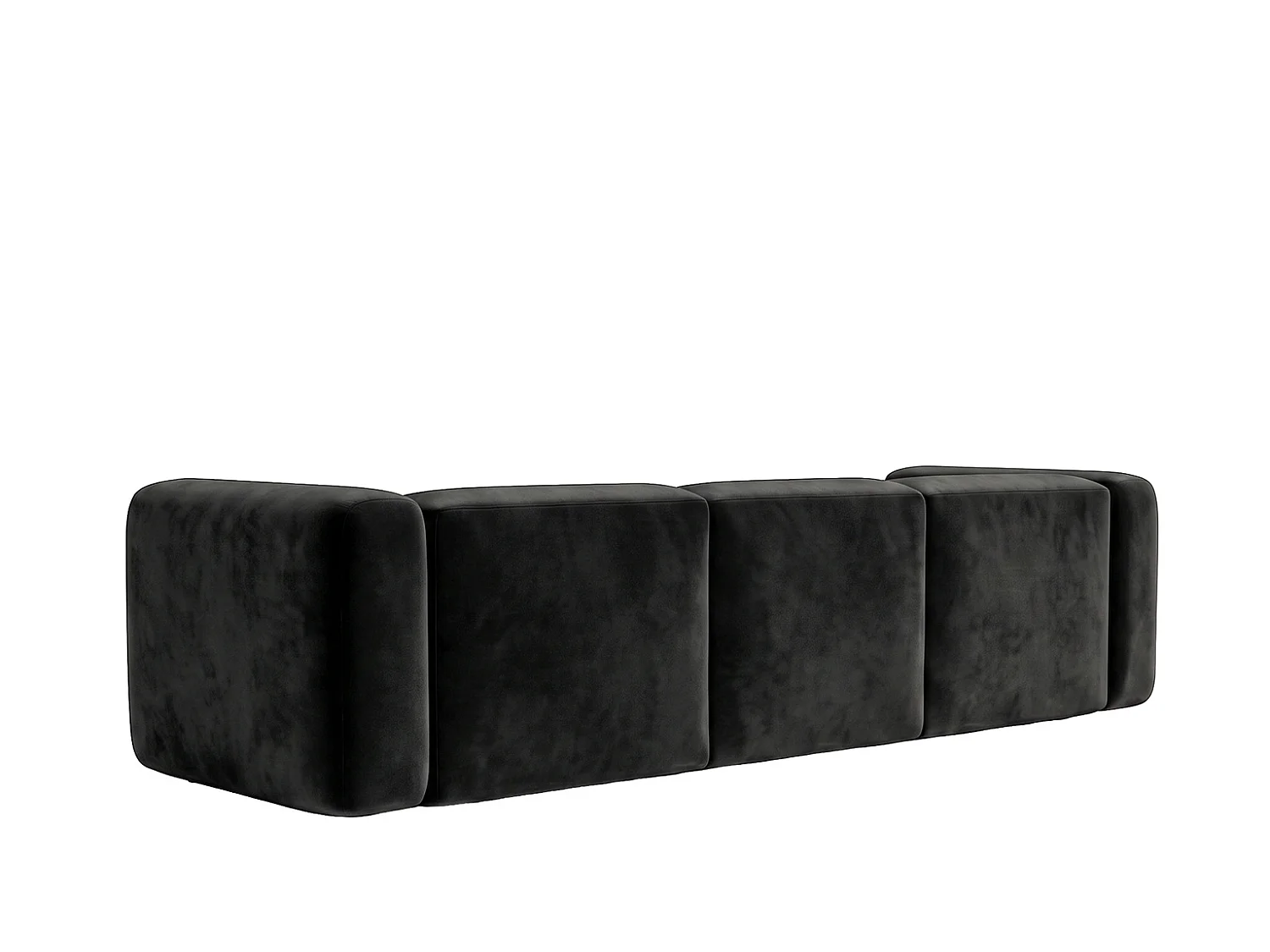 Sofa trzyosobowa, tkanina Velvet Bluvel, Czarny, GRETA
