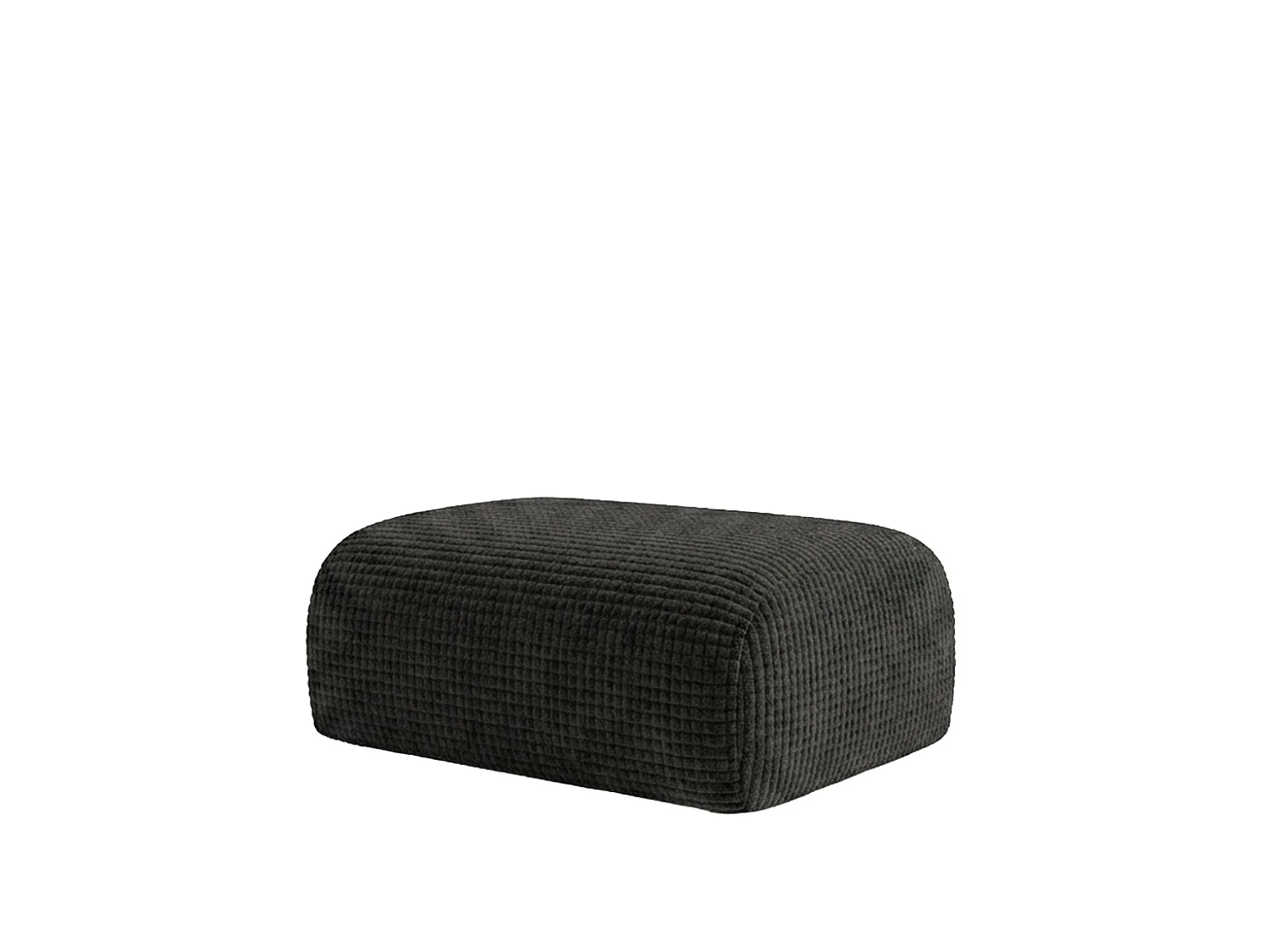 Pouf, repose-pieds, tissu chenille Cremona, Anthracite, GRETA