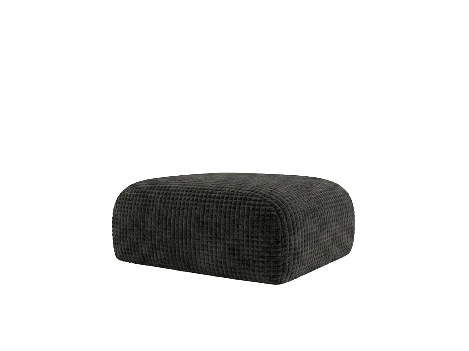 Pouf, repose-pieds, tissu chenille Cremona, Anthracite, GRETA