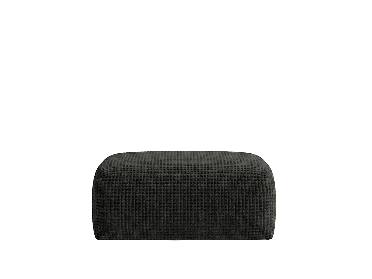 Pouf, repose-pieds, tissu chenille Cremona, Anthracite, GRETA