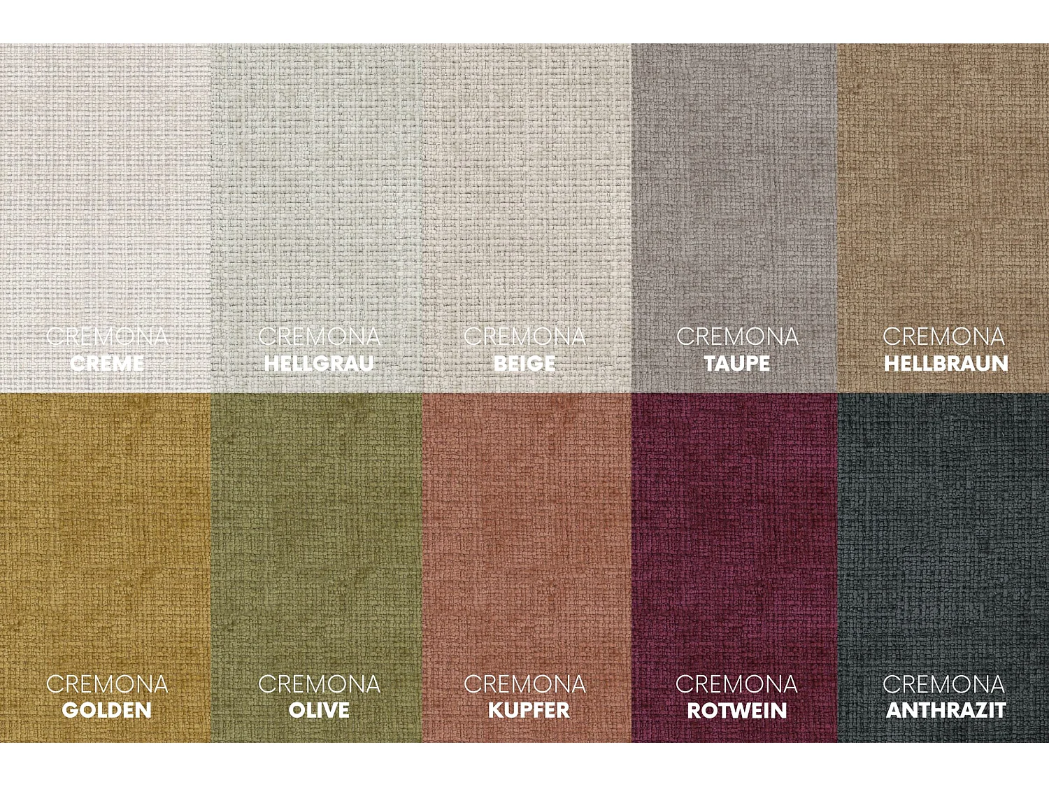 Pouf, repose-pieds, tissu chenille Cremona, Anthracite, GRETA