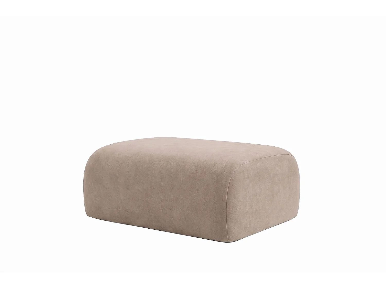 Pouf, pouf d'assise, tissu velours Bluvel, Latte, GRETA