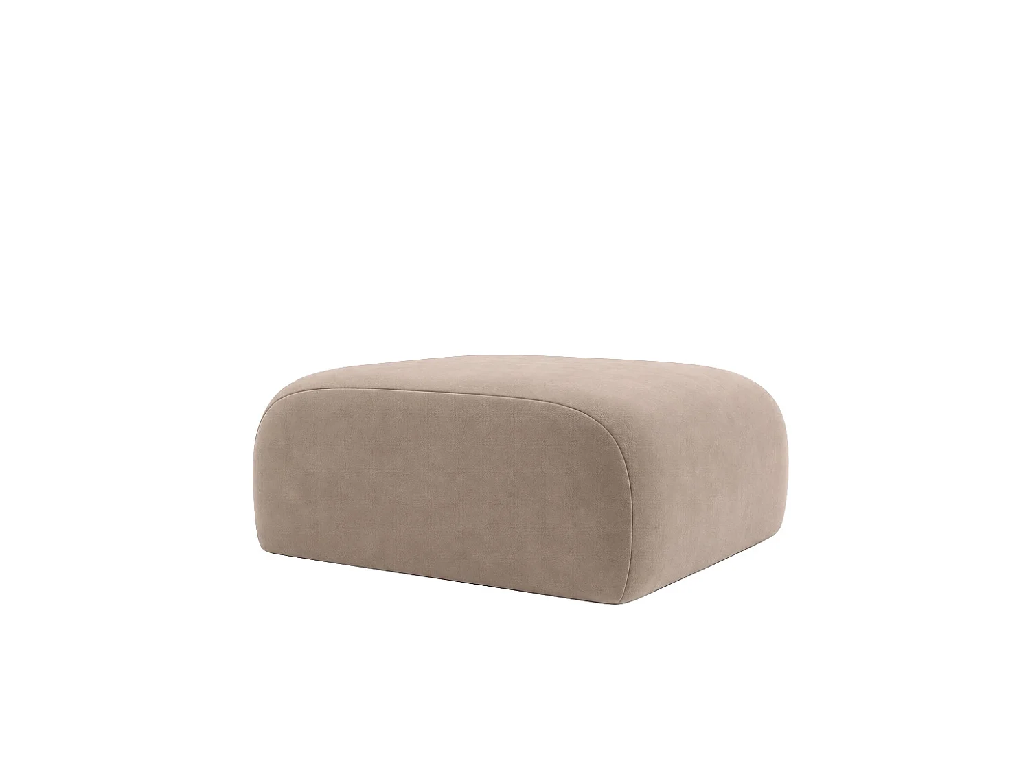 Pouf, pouf d'assise, tissu velours Bluvel, Latte, GRETA