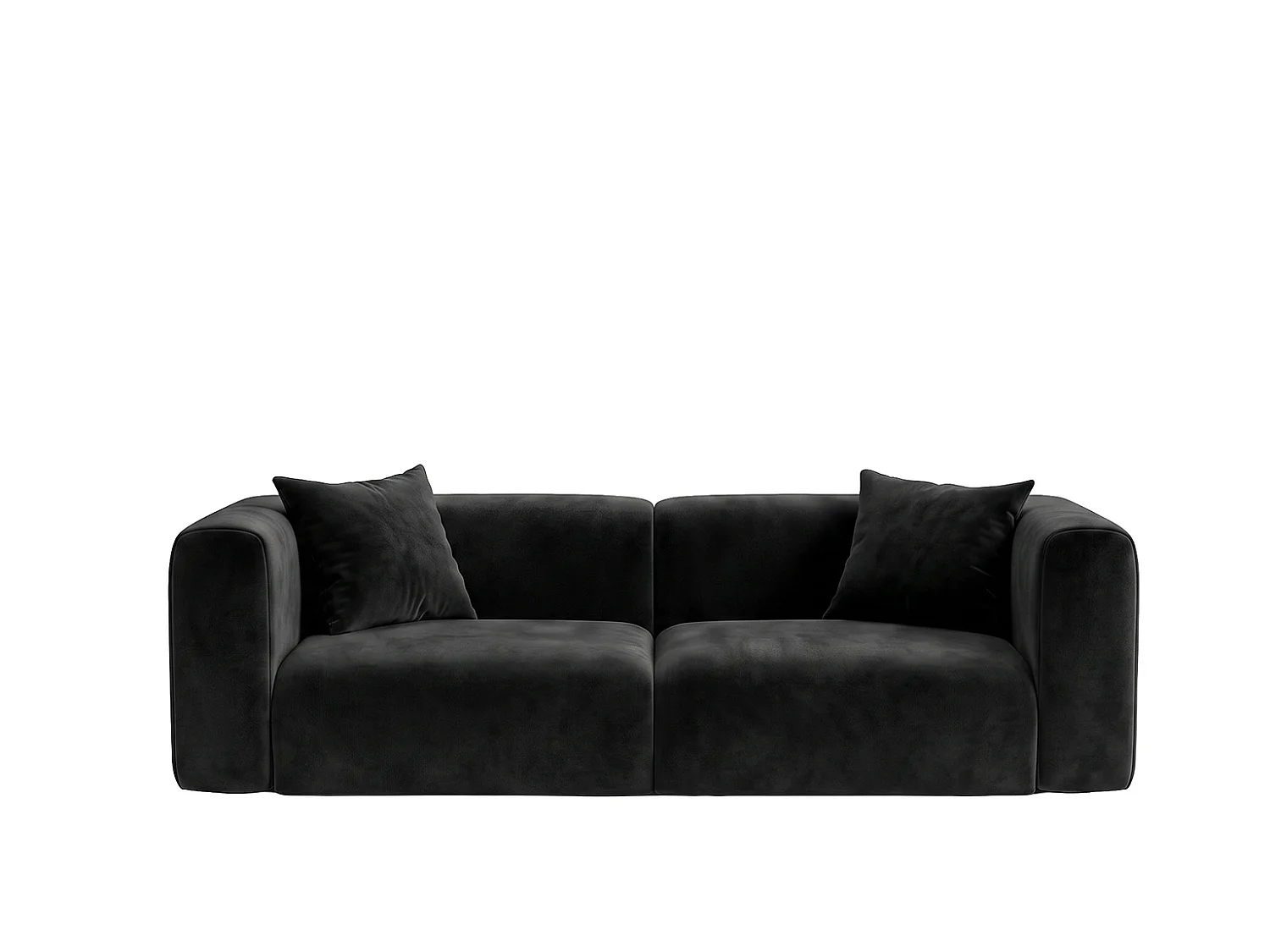 Sofa dwuosobowa, tkanina Velvet Bluvel, Czarny, GRETA