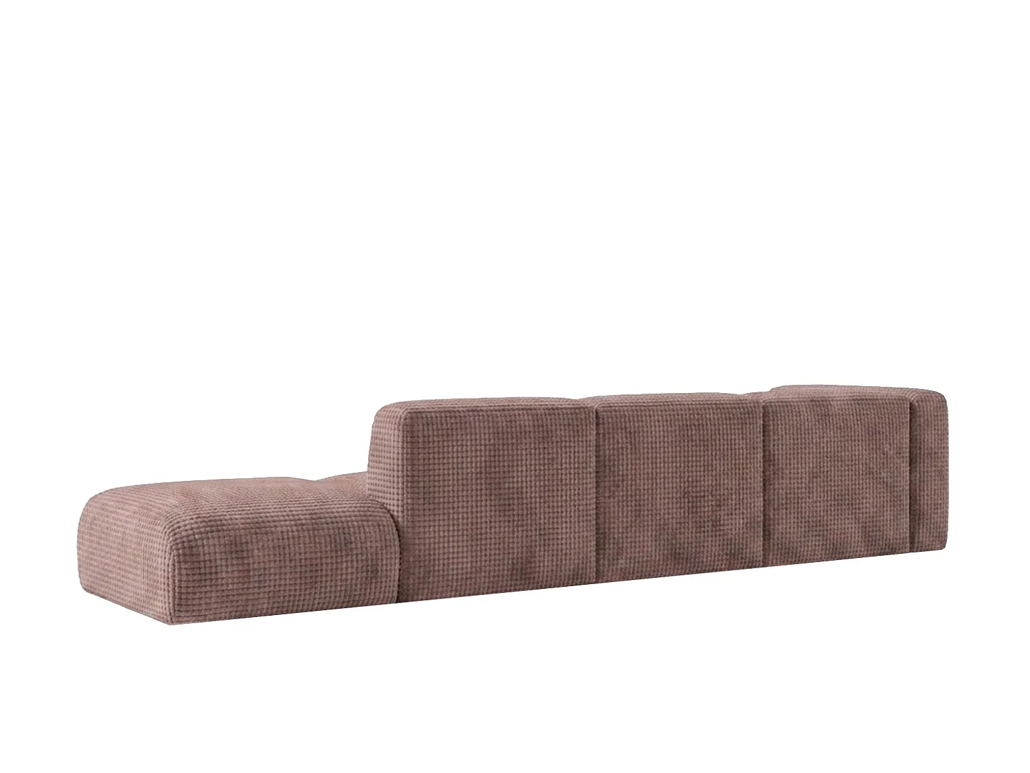 Canapé d’angle en L avec pouf, tissu chenille Cremona, Taupe, Droit, GRETA