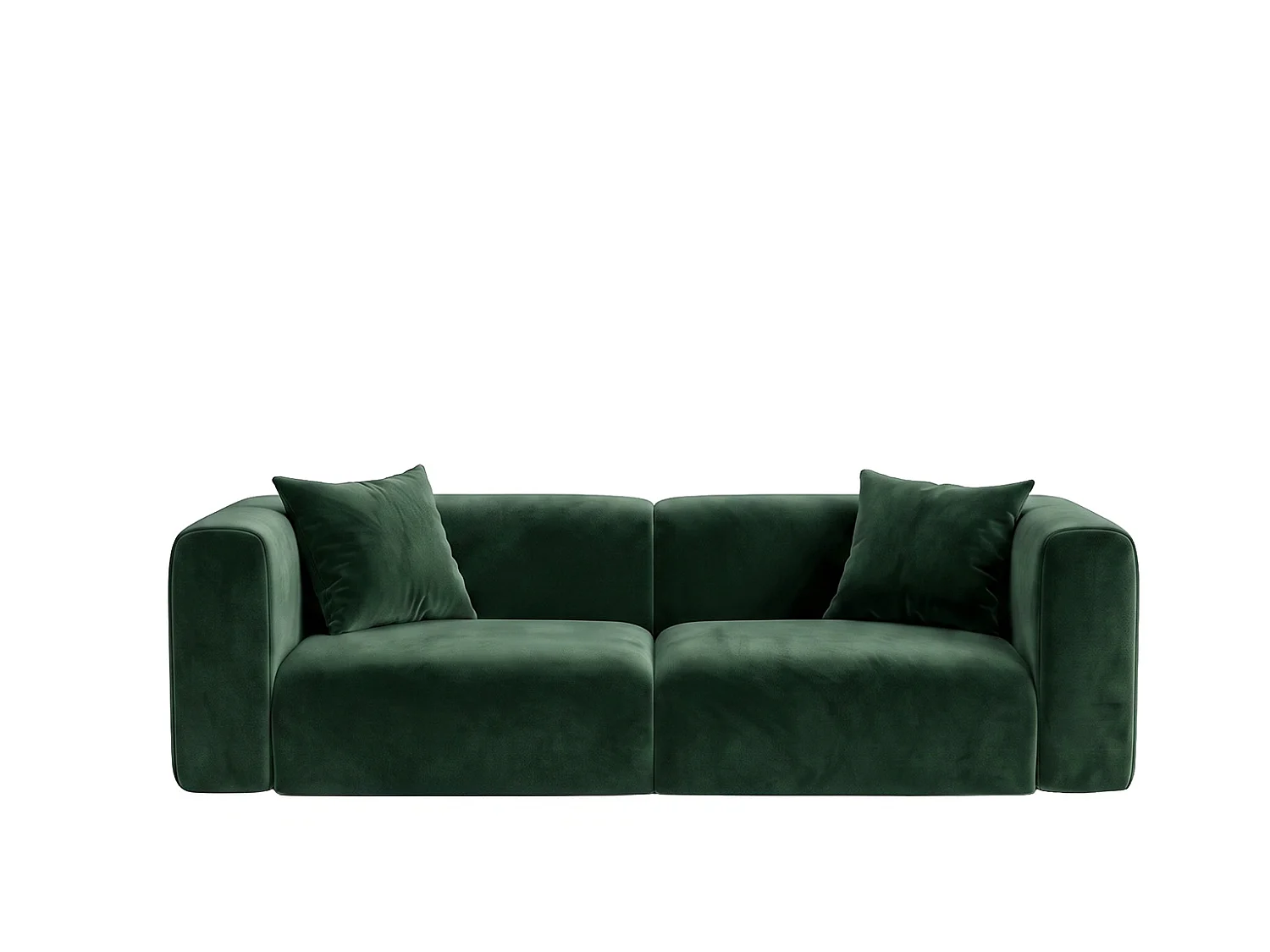 Sofa dwuosobowa, tkanina Velvet Bluvel, Zielony, GRETA