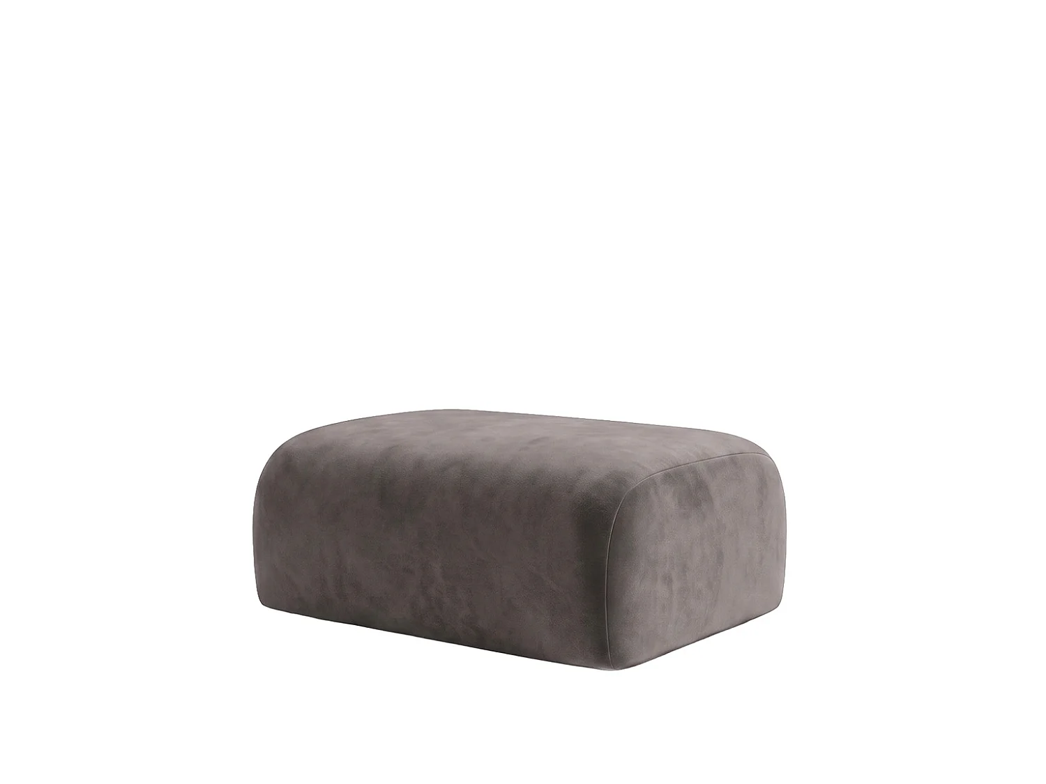 Pouf, pouf d'assise, tissu velours Bluvel, Gris cendré, GRETA
