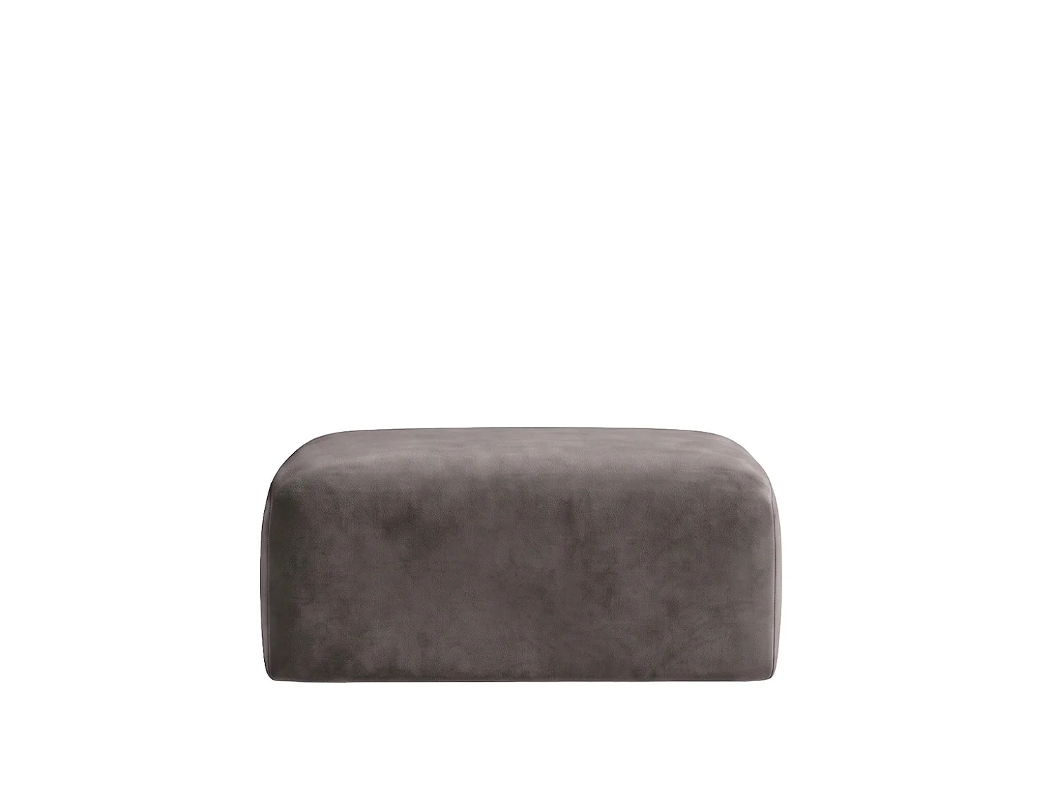 Pouf, pouf d'assise, tissu velours Bluvel, Gris cendré, GRETA