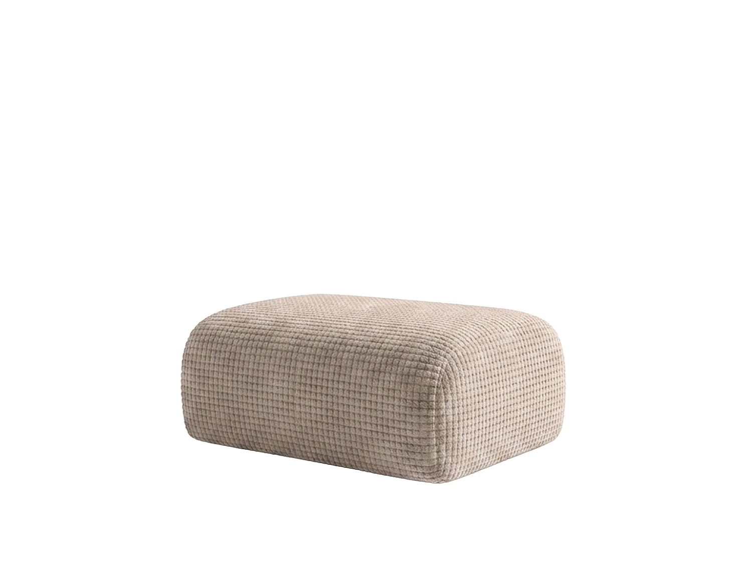 Pouf, repose-pieds, tissu chenille Cremona, Beige, GRETA