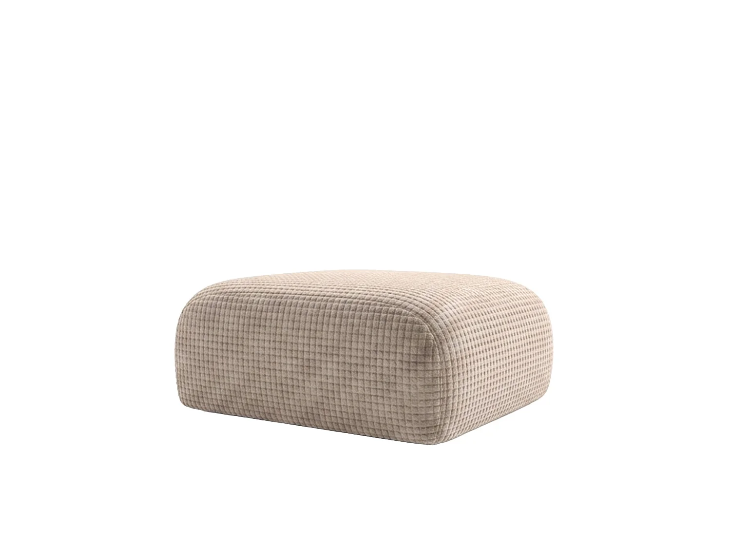 Pouf, repose-pieds, tissu chenille Cremona, Beige, GRETA