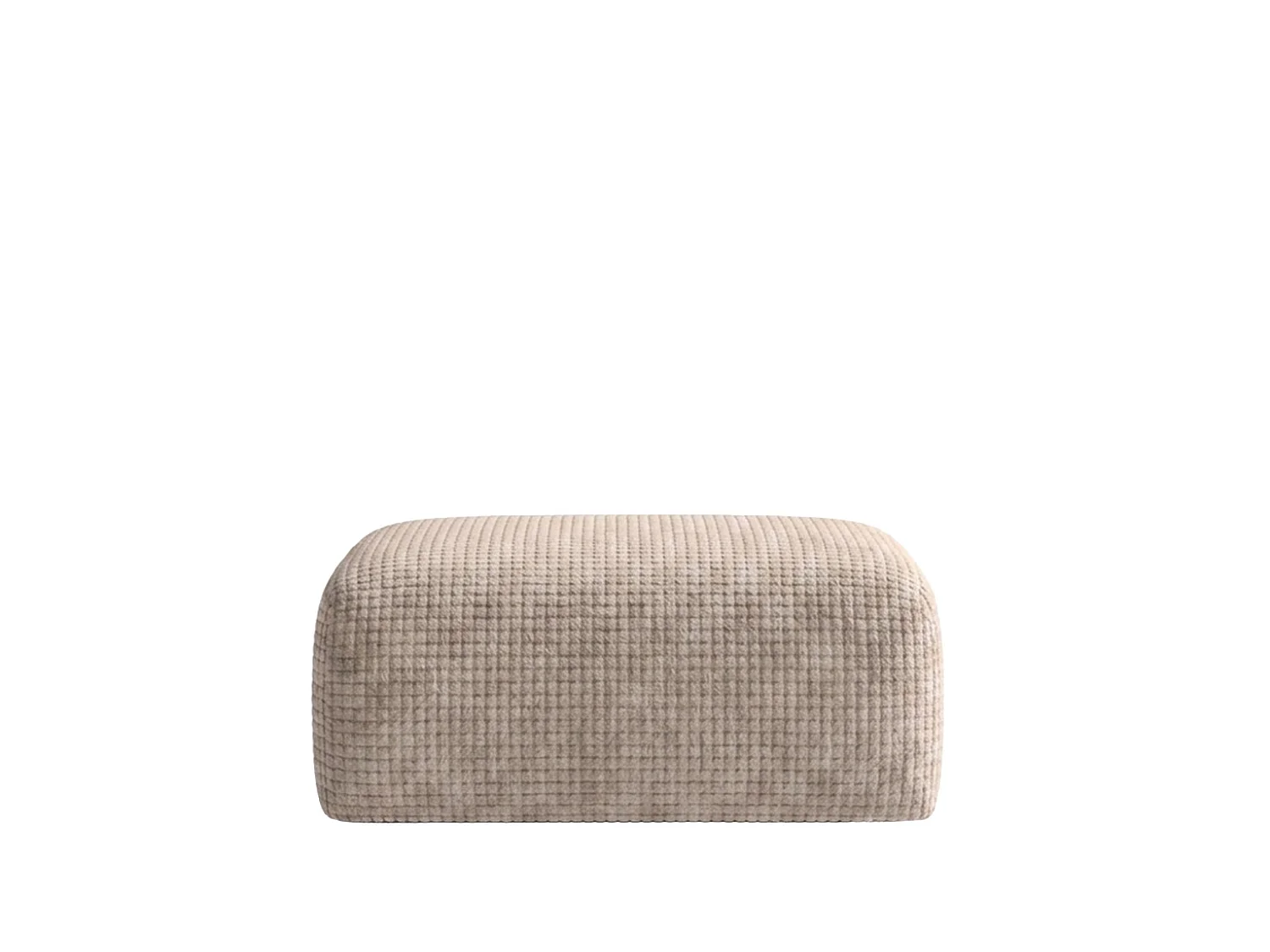 Pouf, repose-pieds, tissu chenille Cremona, Beige, GRETA
