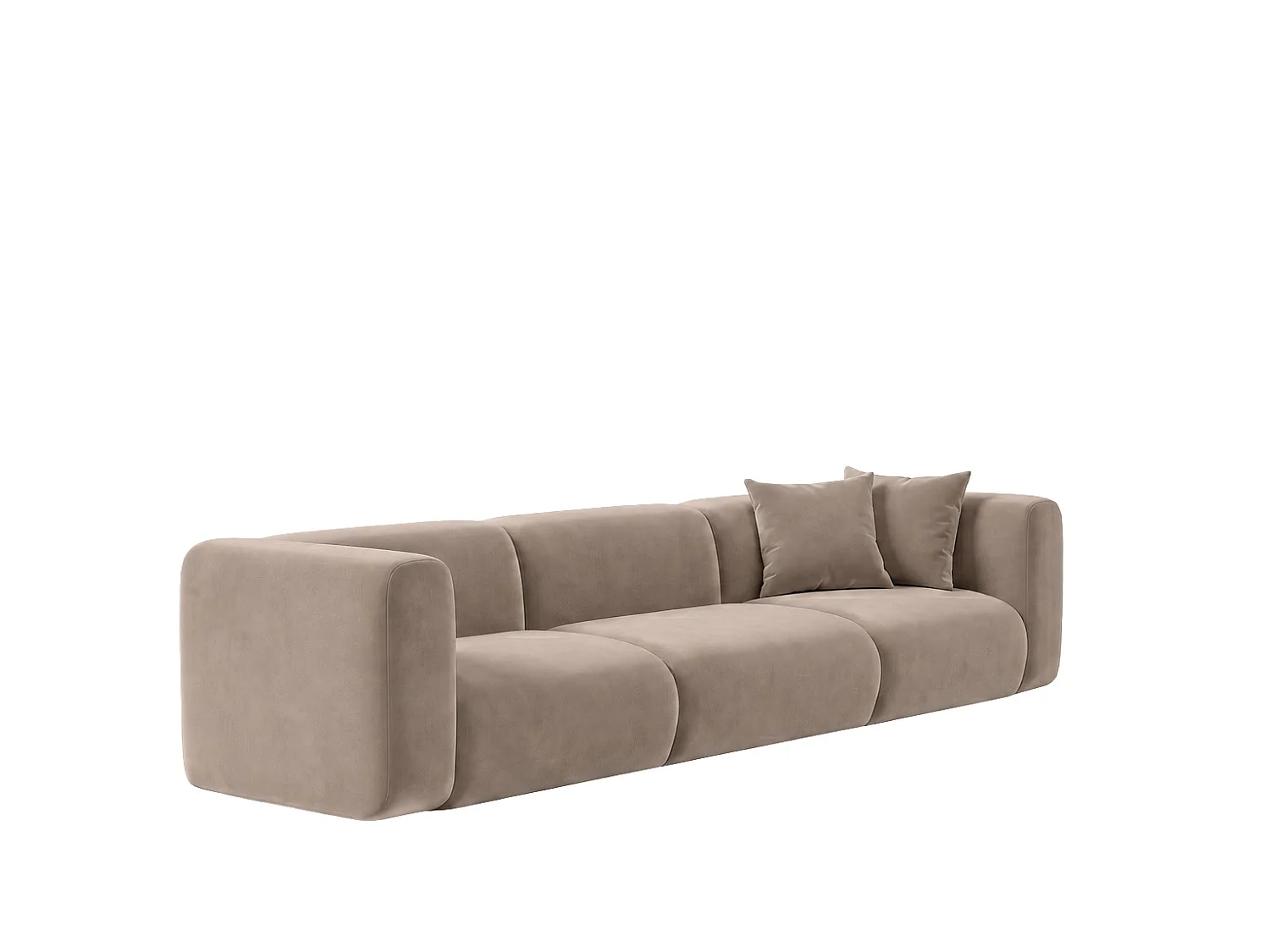 Sofa trzyosobowa, tkanina Velvet Bluvel, Latte, GRETA