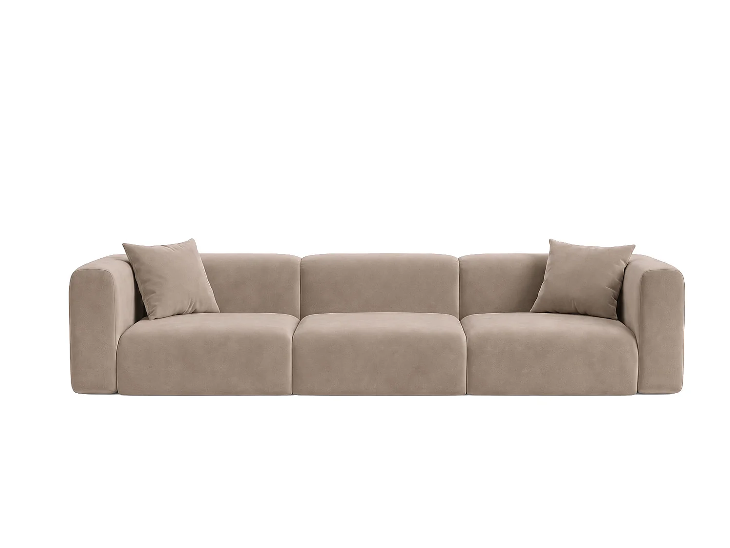 Sofa trzyosobowa, tkanina Velvet Bluvel, Latte, GRETA