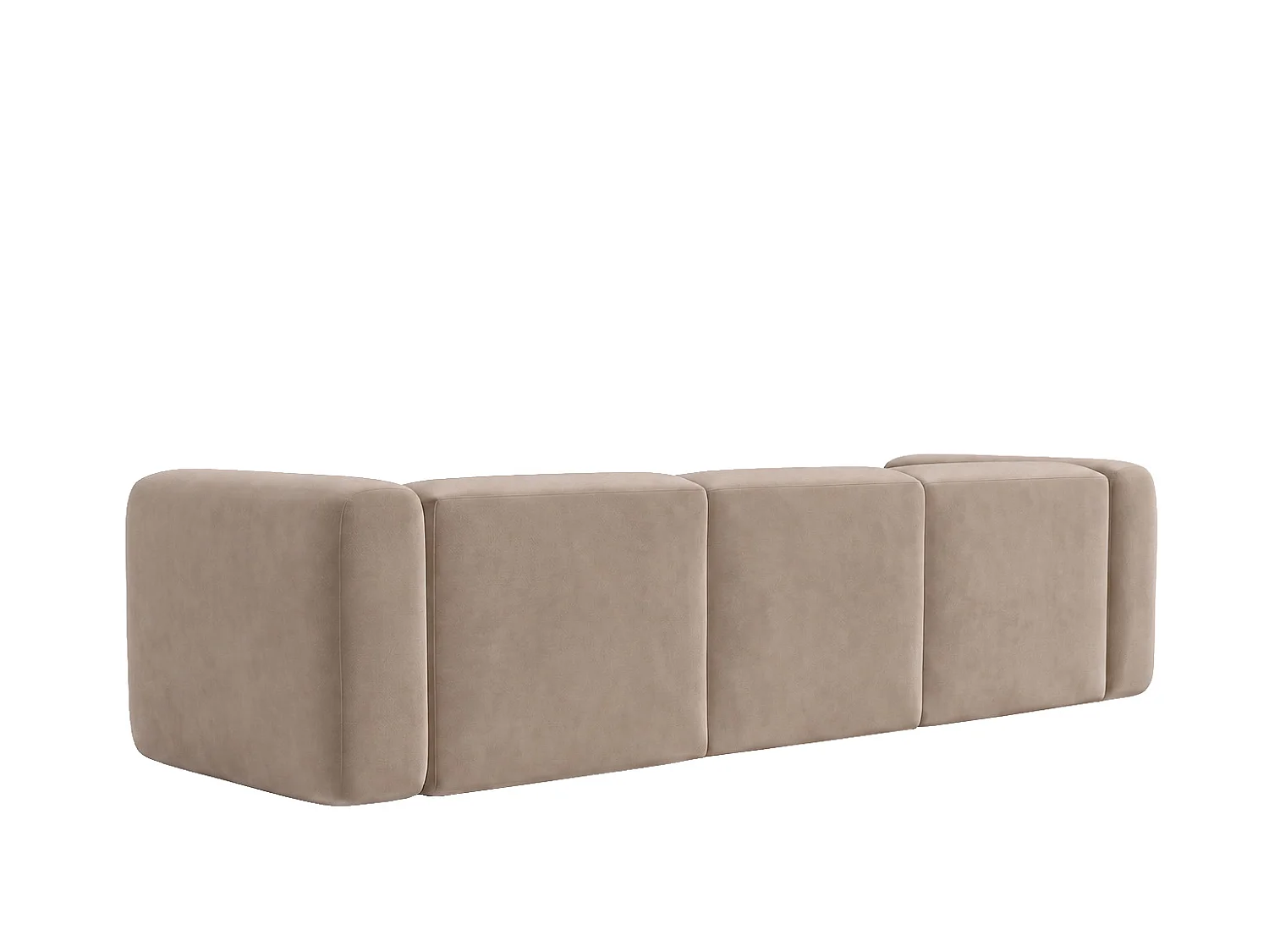 Sofa trzyosobowa, tkanina Velvet Bluvel, Latte, GRETA