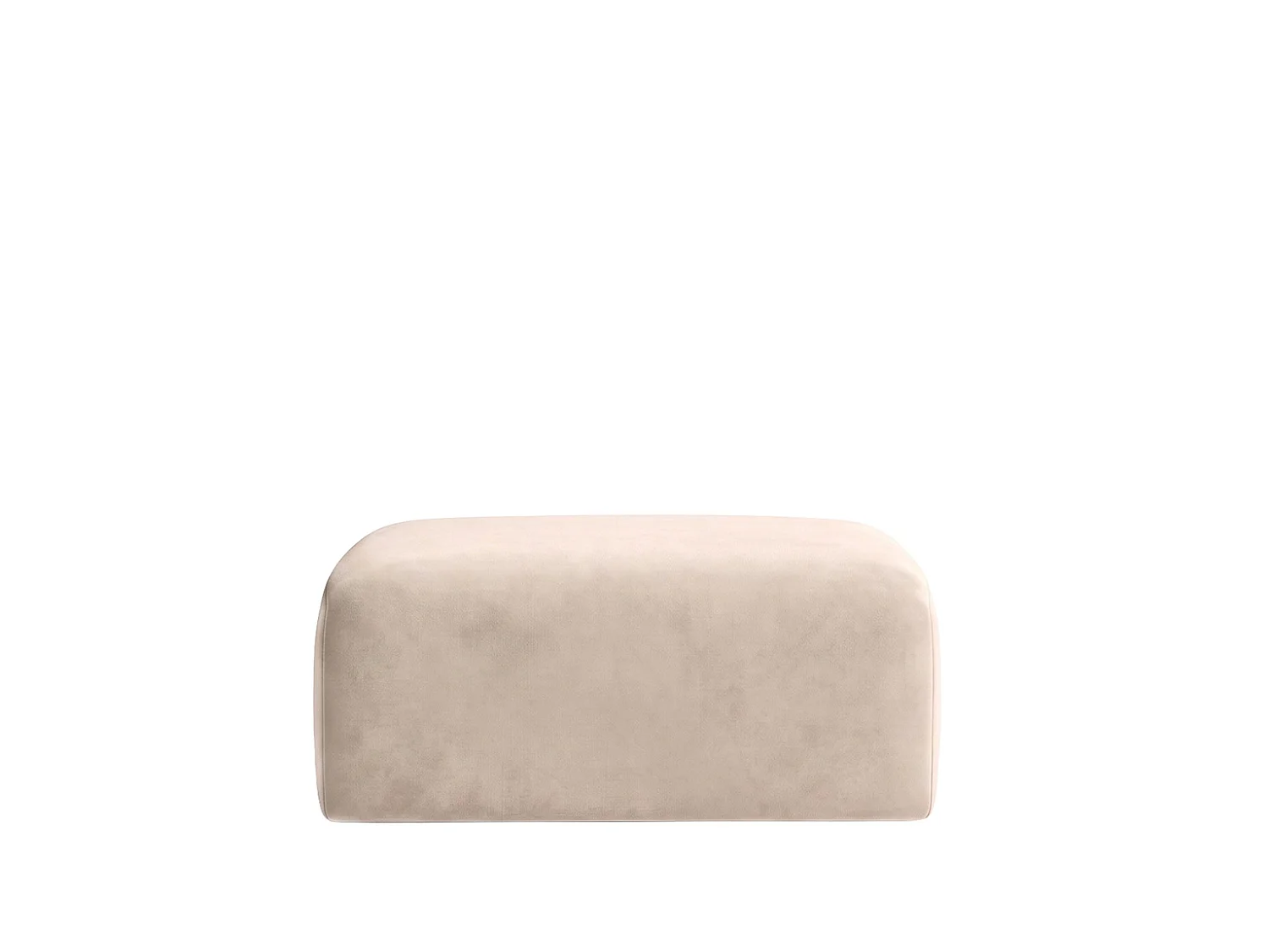 Pouf, pouf d'assise, tissu velours Bluvel, Crème, GRETA
