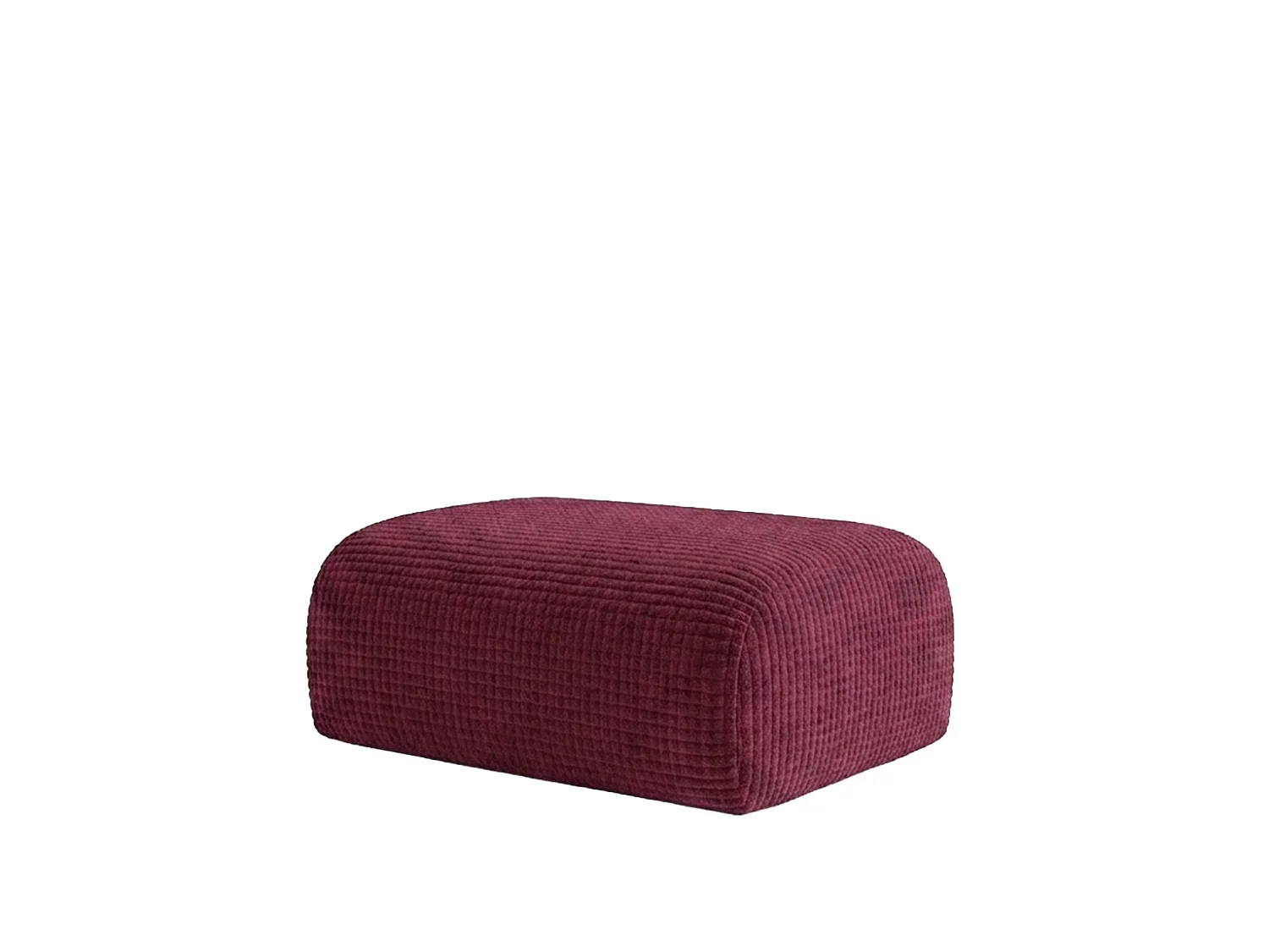 Pouf, repose-pieds, tissu chenille Cremona, Bordeaux, GRETA