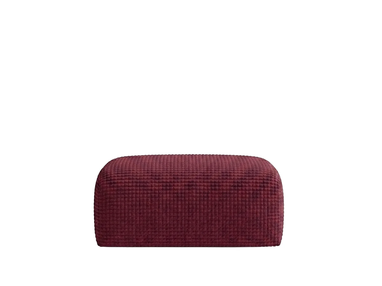 Pouf, repose-pieds, tissu chenille Cremona, Bordeaux, GRETA