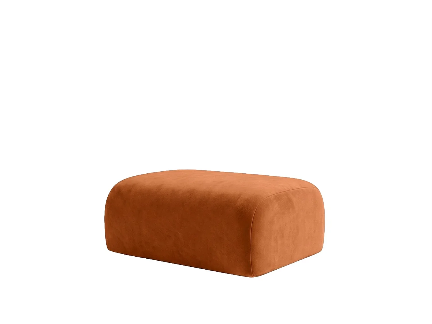 Pouf, pouf d'assise, tissu velours Bluvel, Cannelle, GRETA