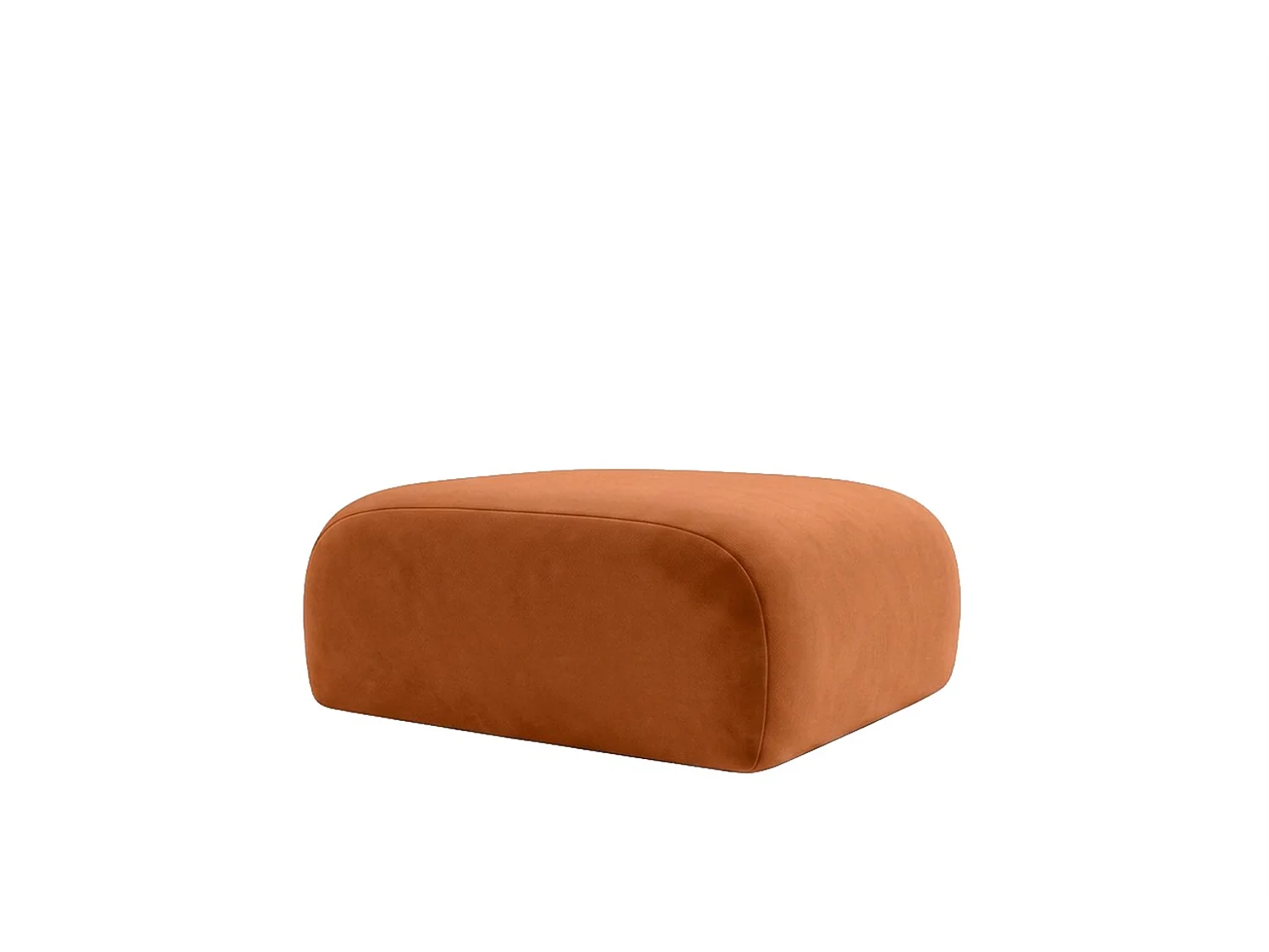 Pouf, pouf d'assise, tissu velours Bluvel, Cannelle, GRETA
