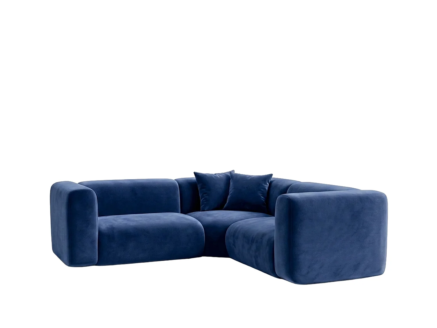 Narożnik modułowy, Corner mini, tkanina Velvet Bluvel, Atramentowy, GRETA